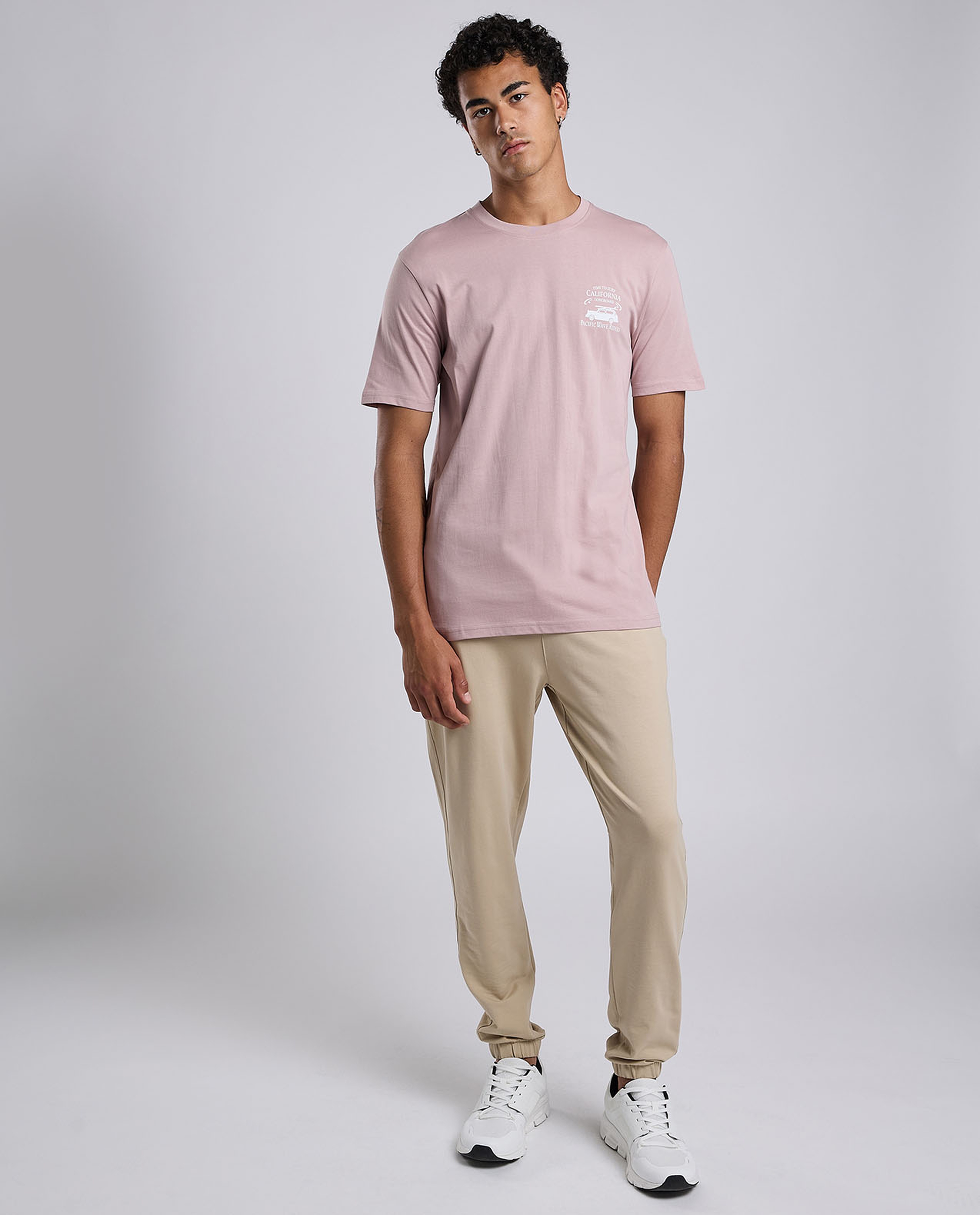 Printed T-Shirt wit Crew Neck and Short Sleeves