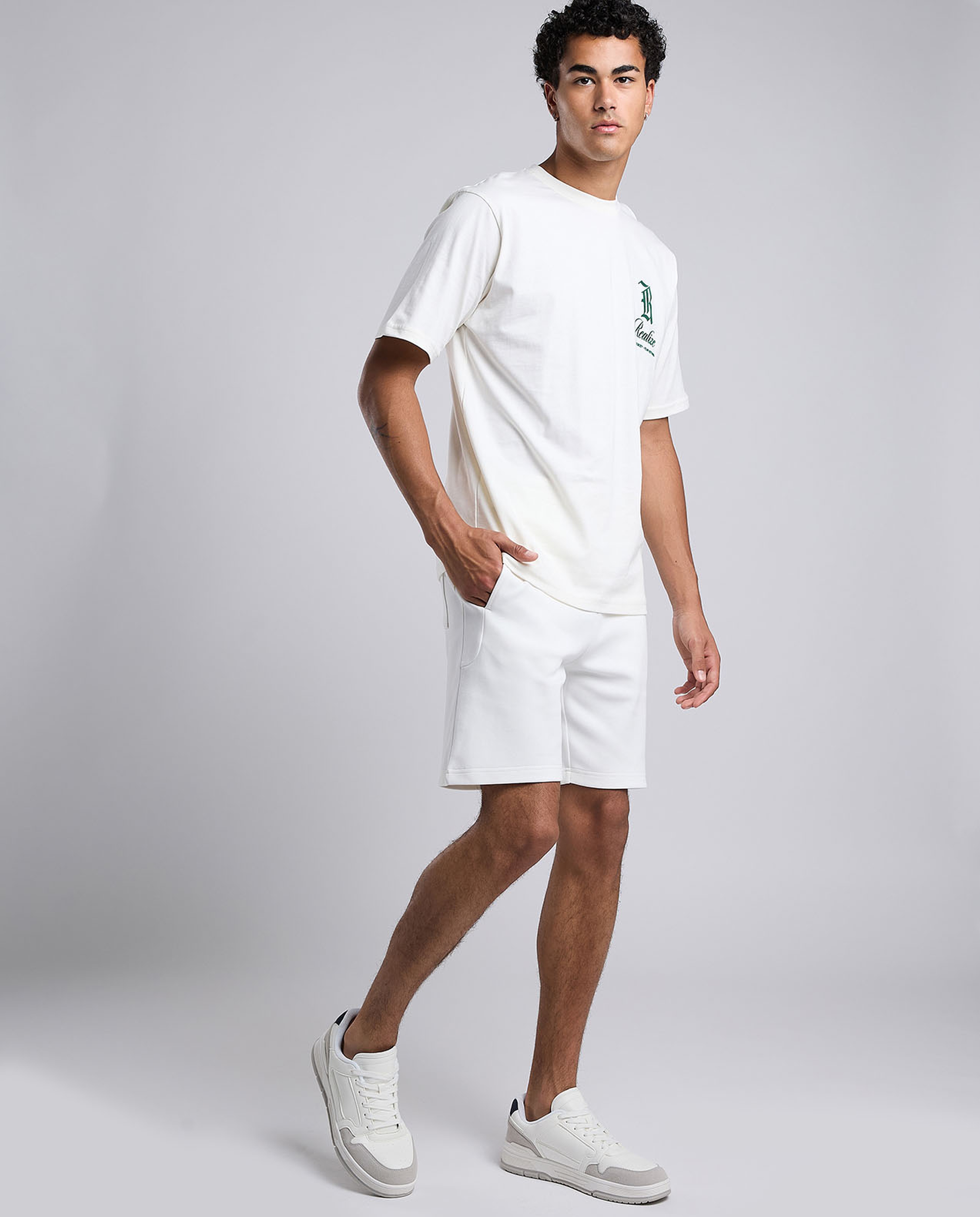 Solid Shorts with Drawstring Waist