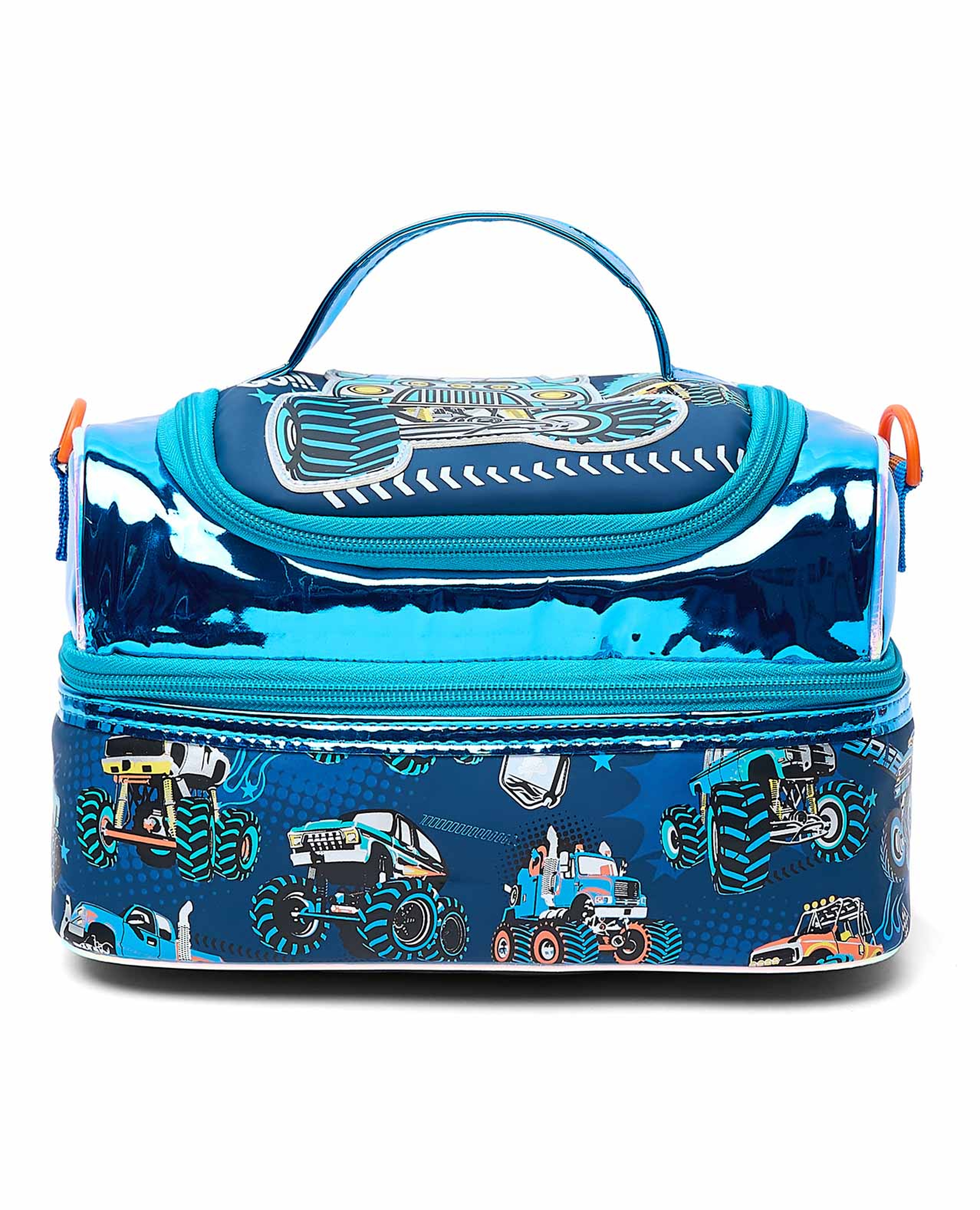 حقيبة غداء بطبقتين بطبعة