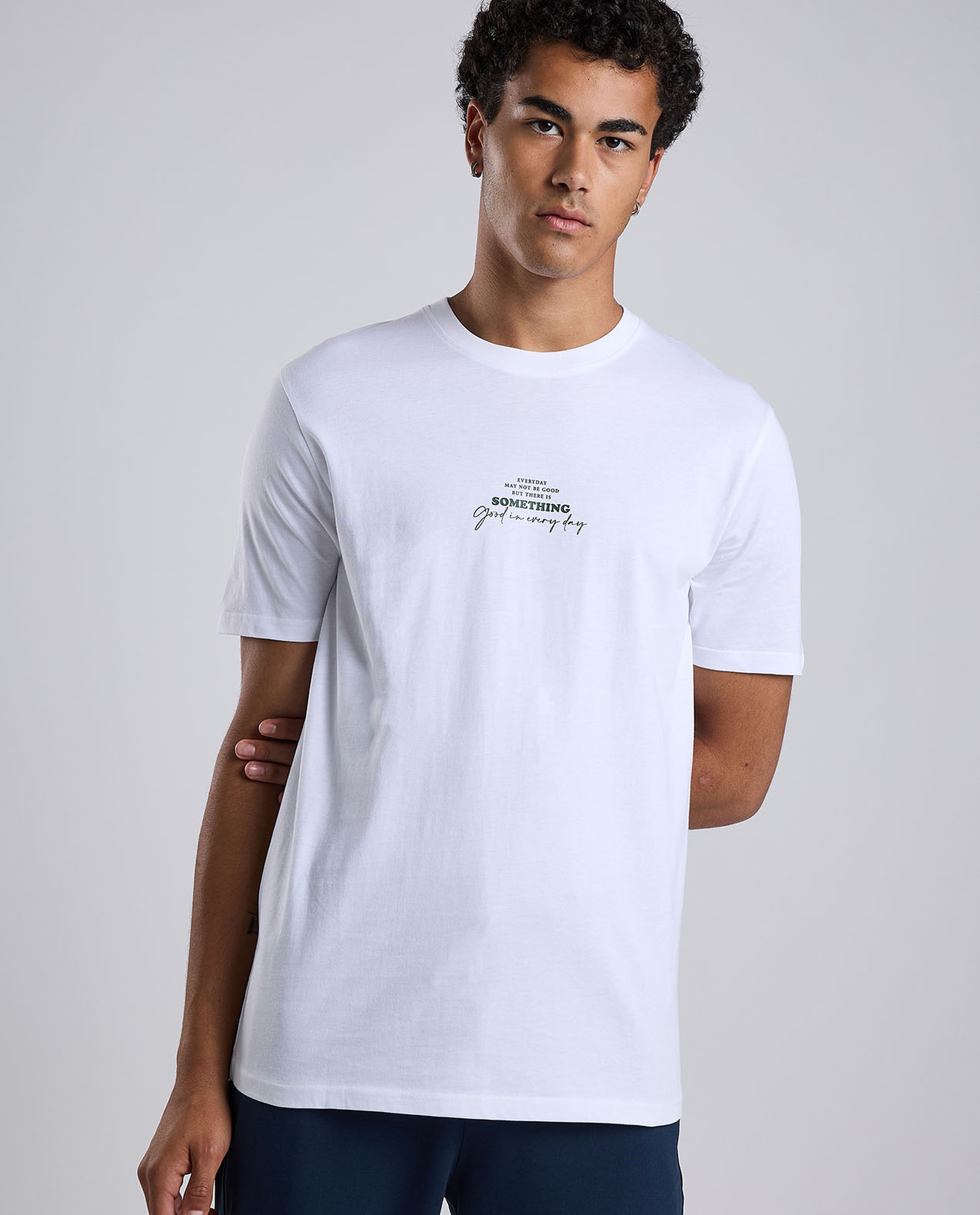 Printed T-Shirt wit Crew Neck and Short Sleeves