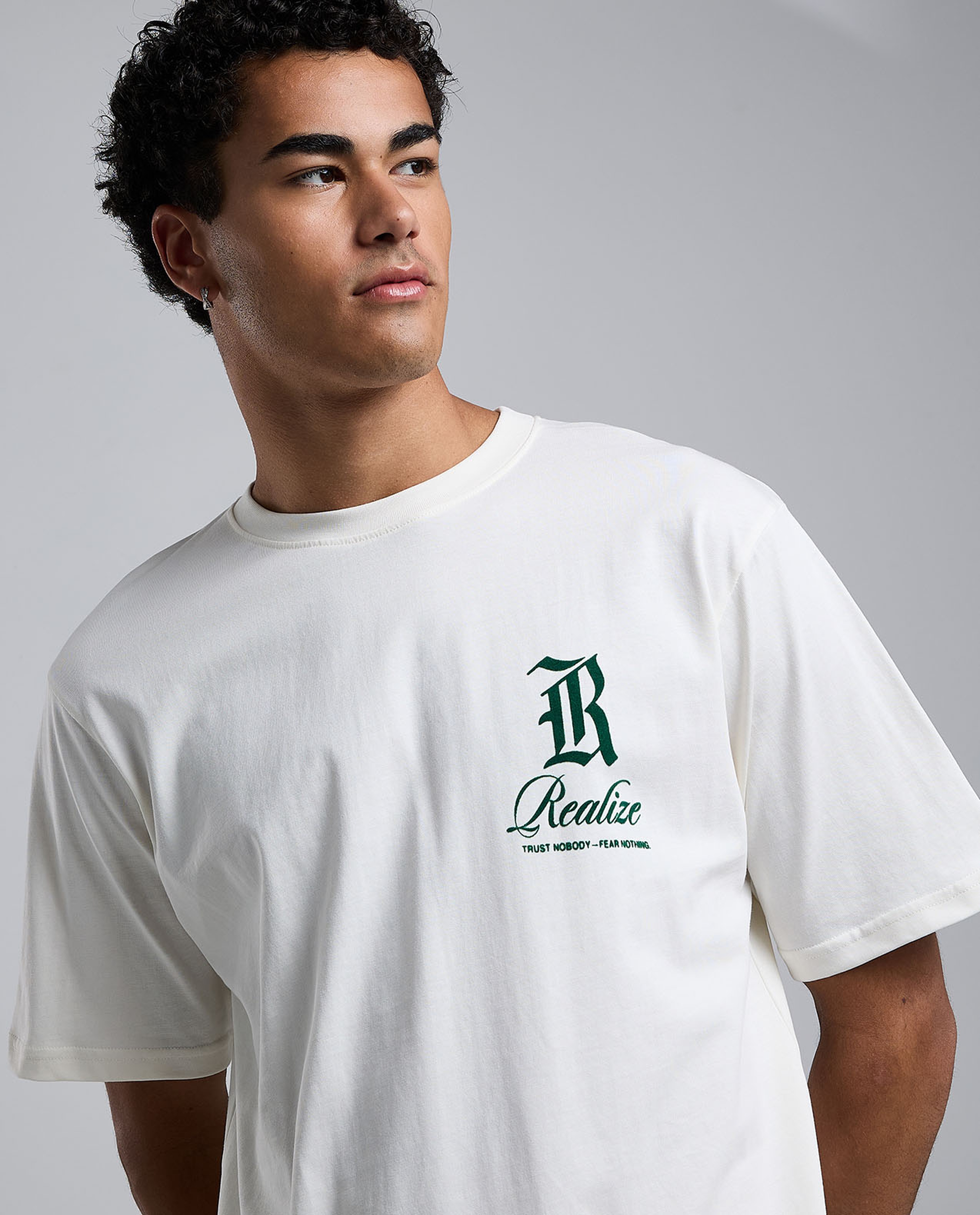 Back Printed T-Shirt with Crew Neck and Short Sleeves