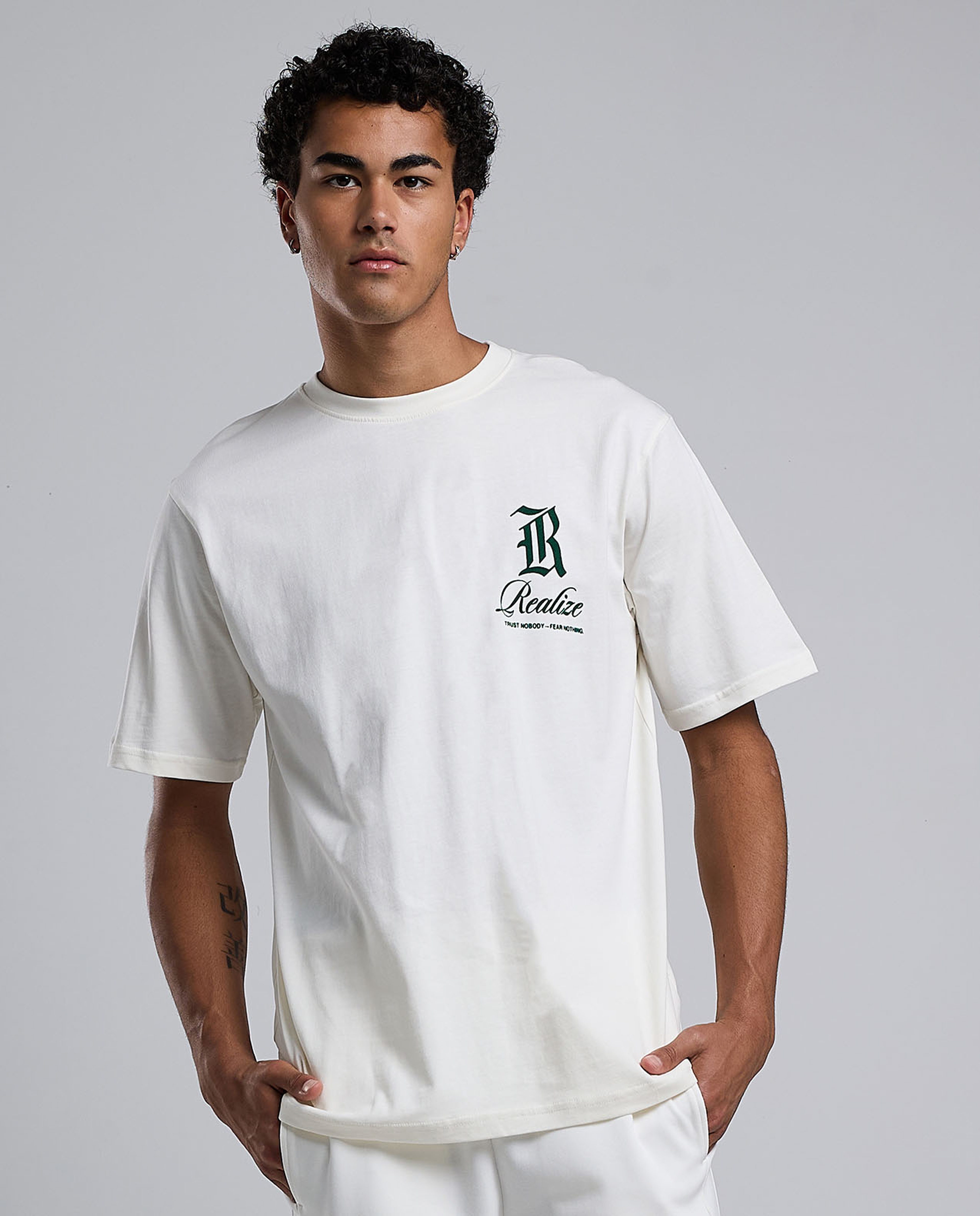 Back Printed T-Shirt with Crew Neck and Short Sleeves