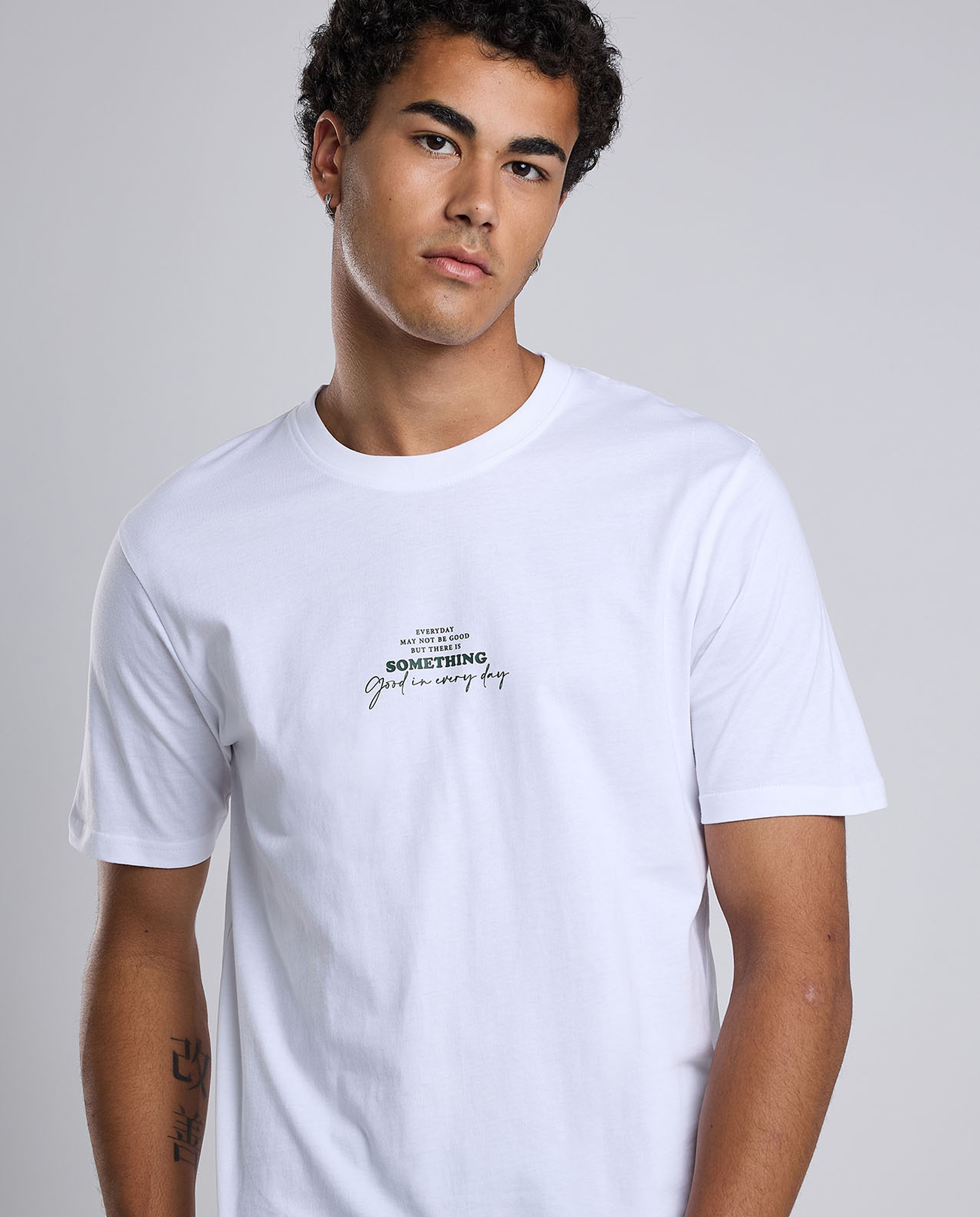 Printed T-Shirt wit Crew Neck and Short Sleeves