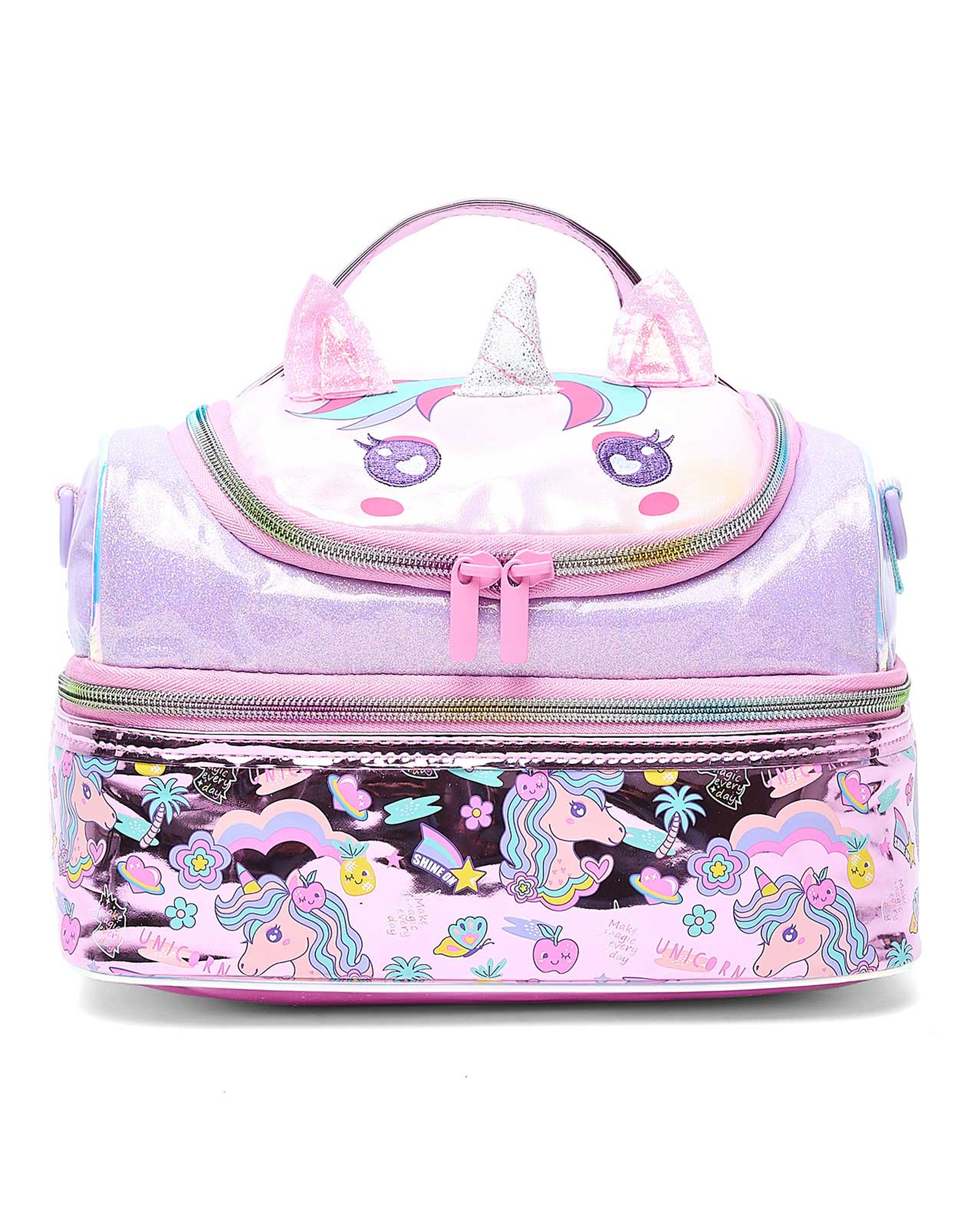 Unicorn Appliqued Double Layer Lunch Bag
