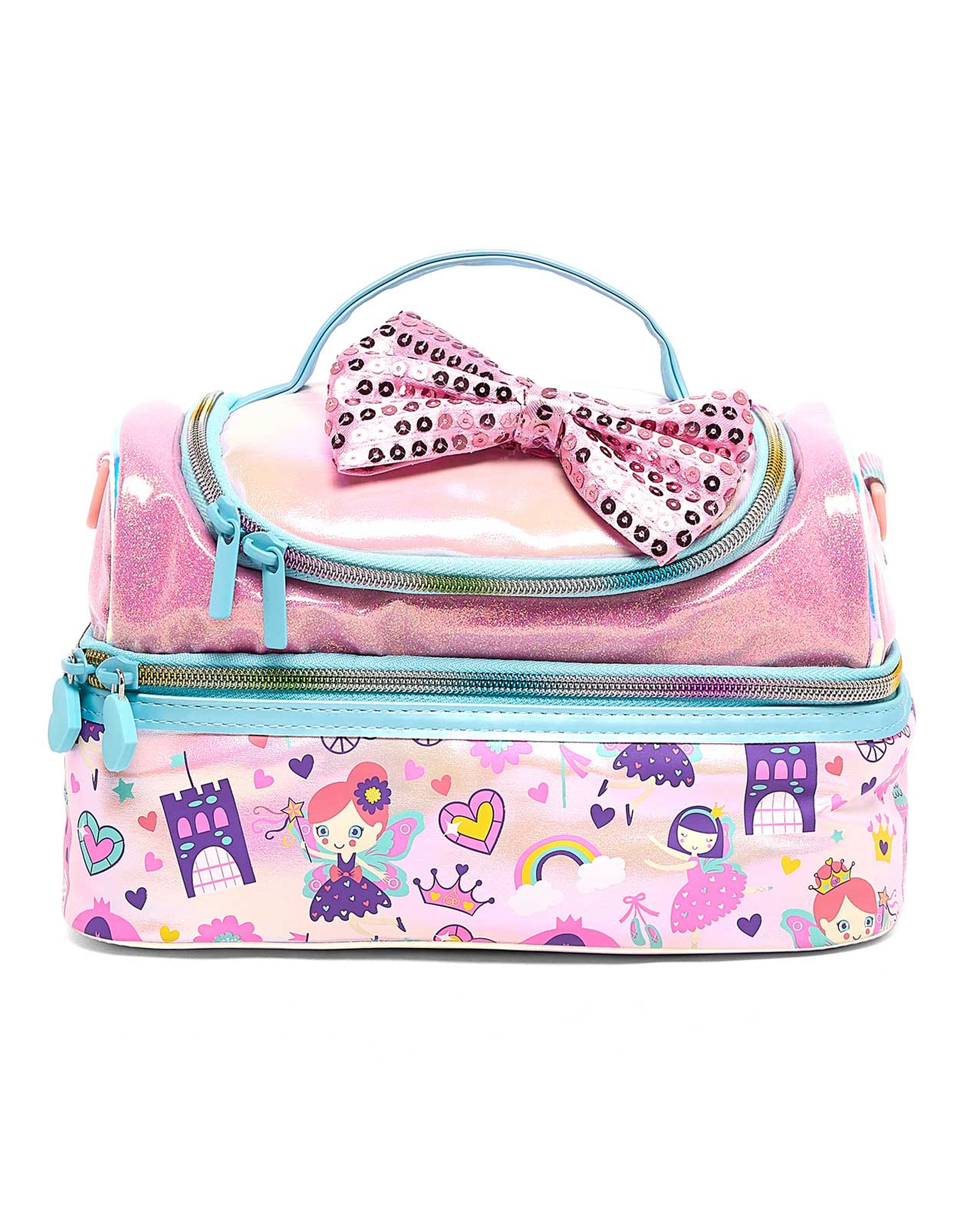 Bow Appliqued Double Layer Lunch Bag