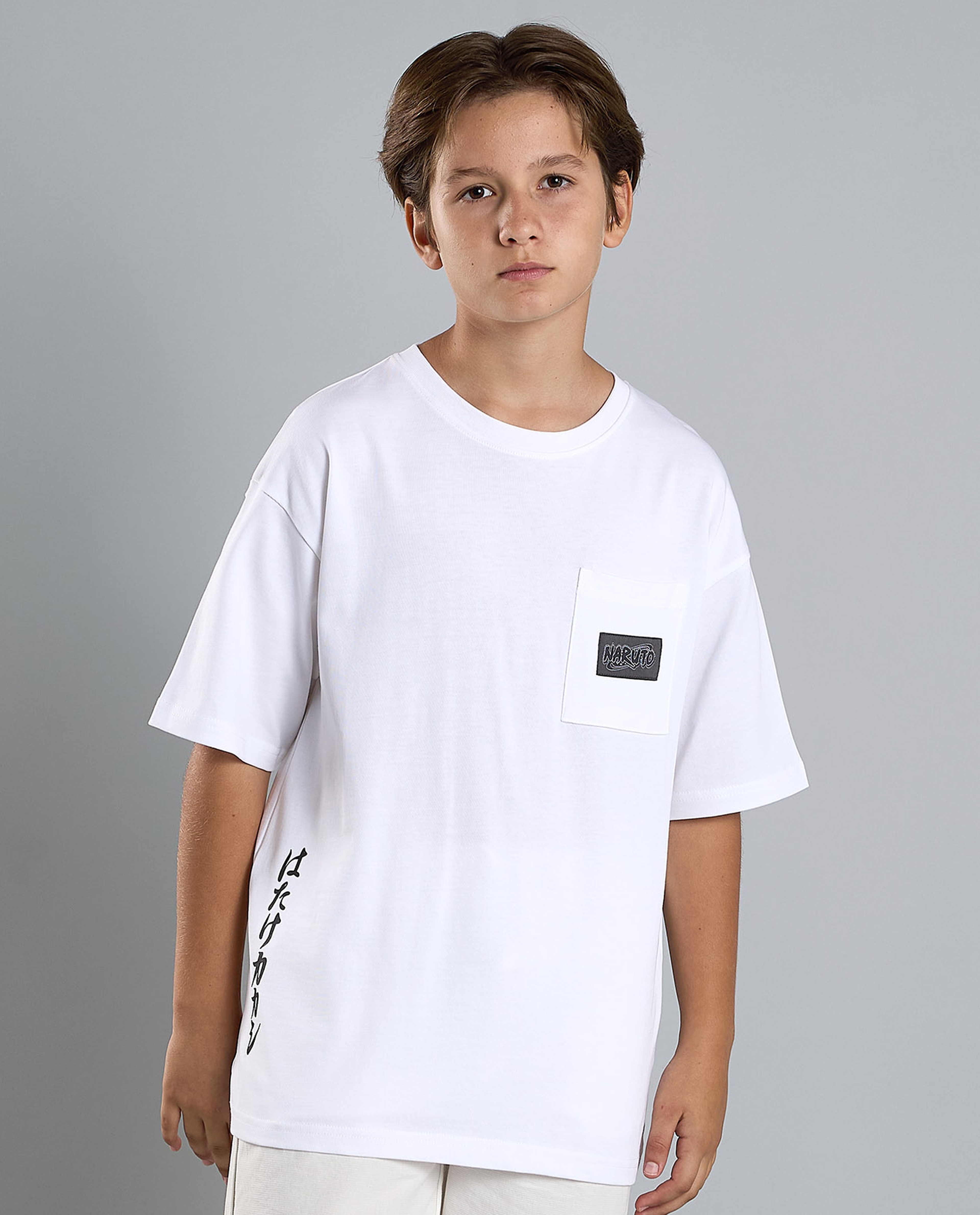 Kakashi Back Printed T-Shirt with Crew Neck and Short Sleeves