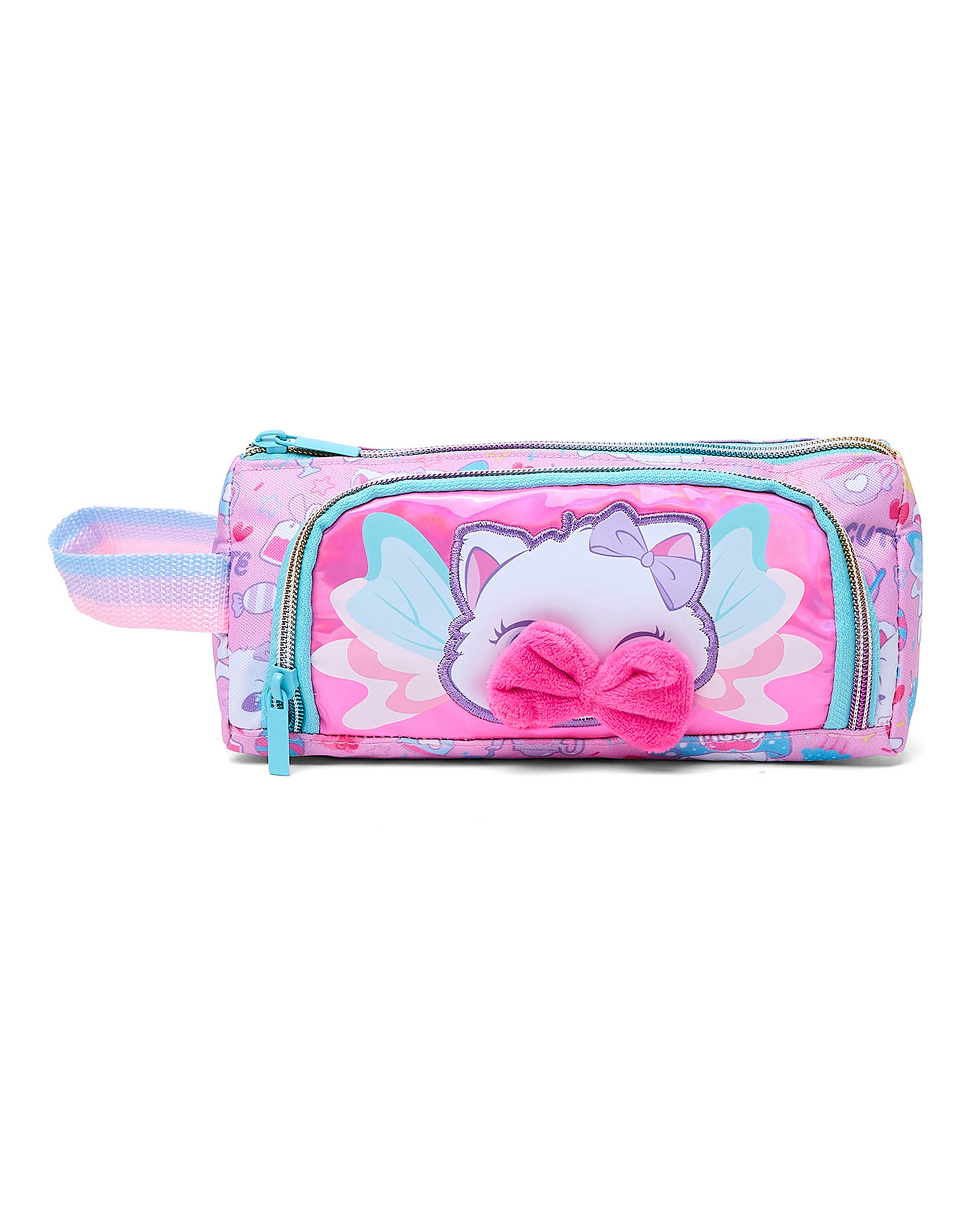 Bow Appliqued Pencil Pouch