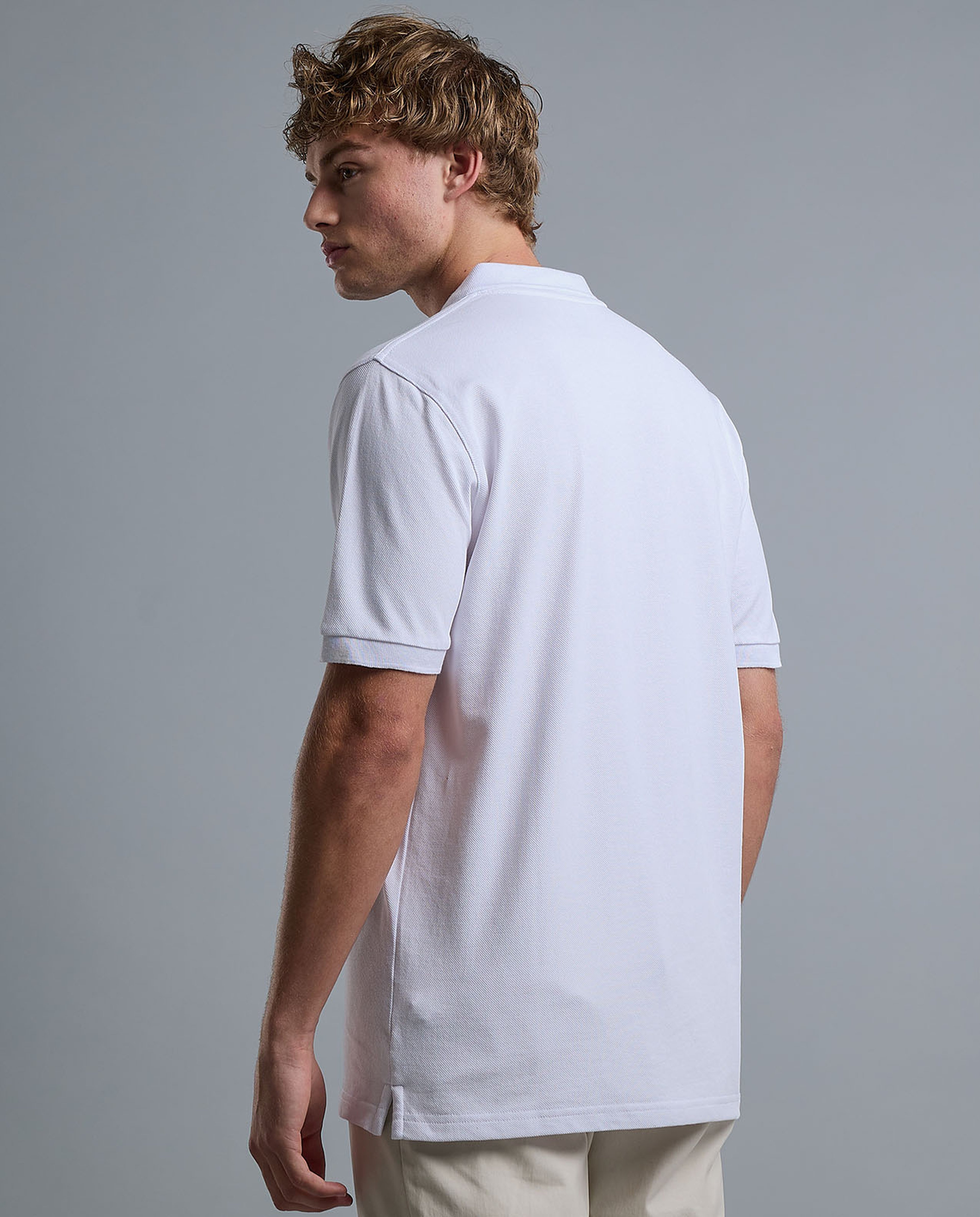 Solid Polo T-Shirt with Shirt Collar and Short Sleeves