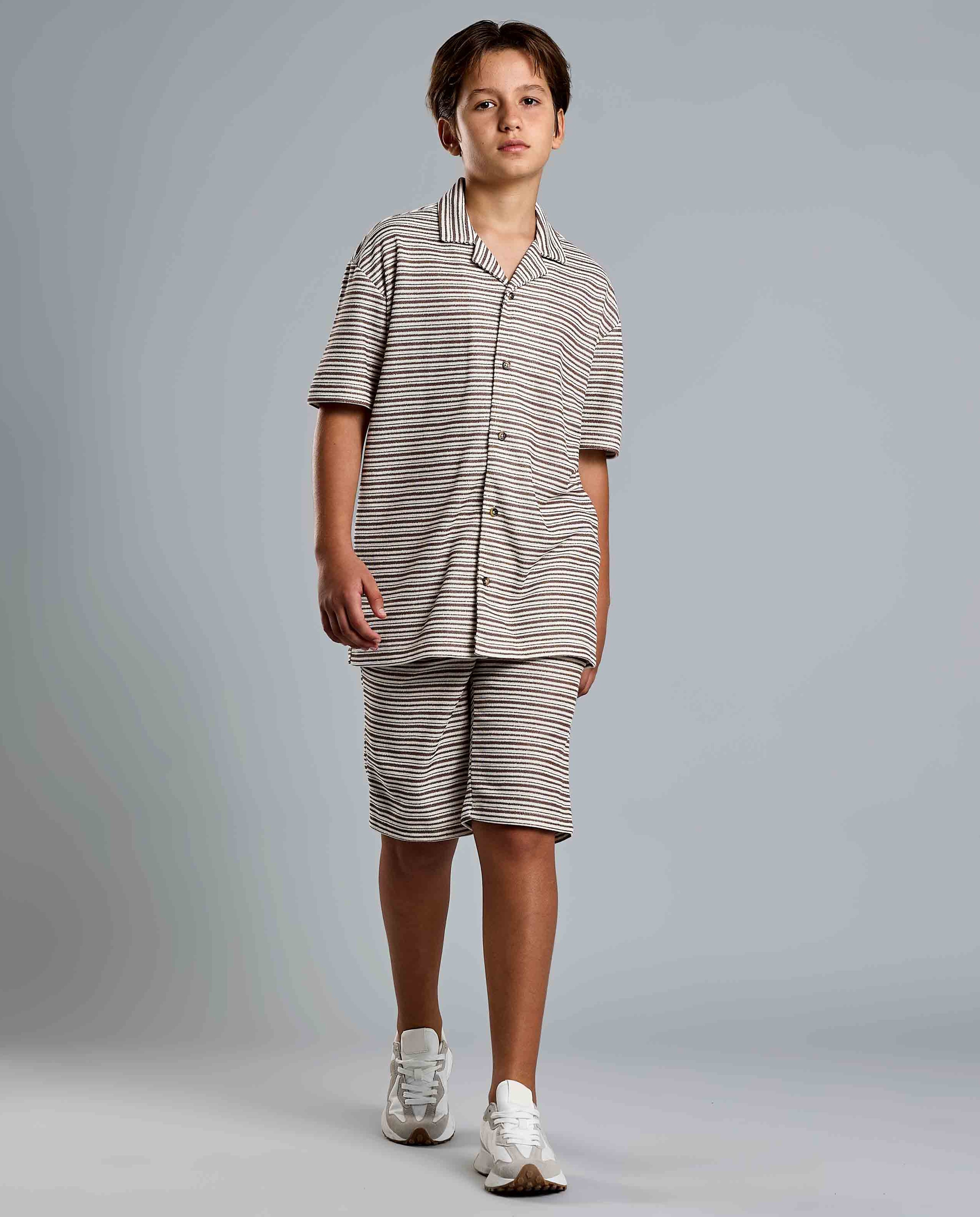 Striped Shirt and Shorts Set