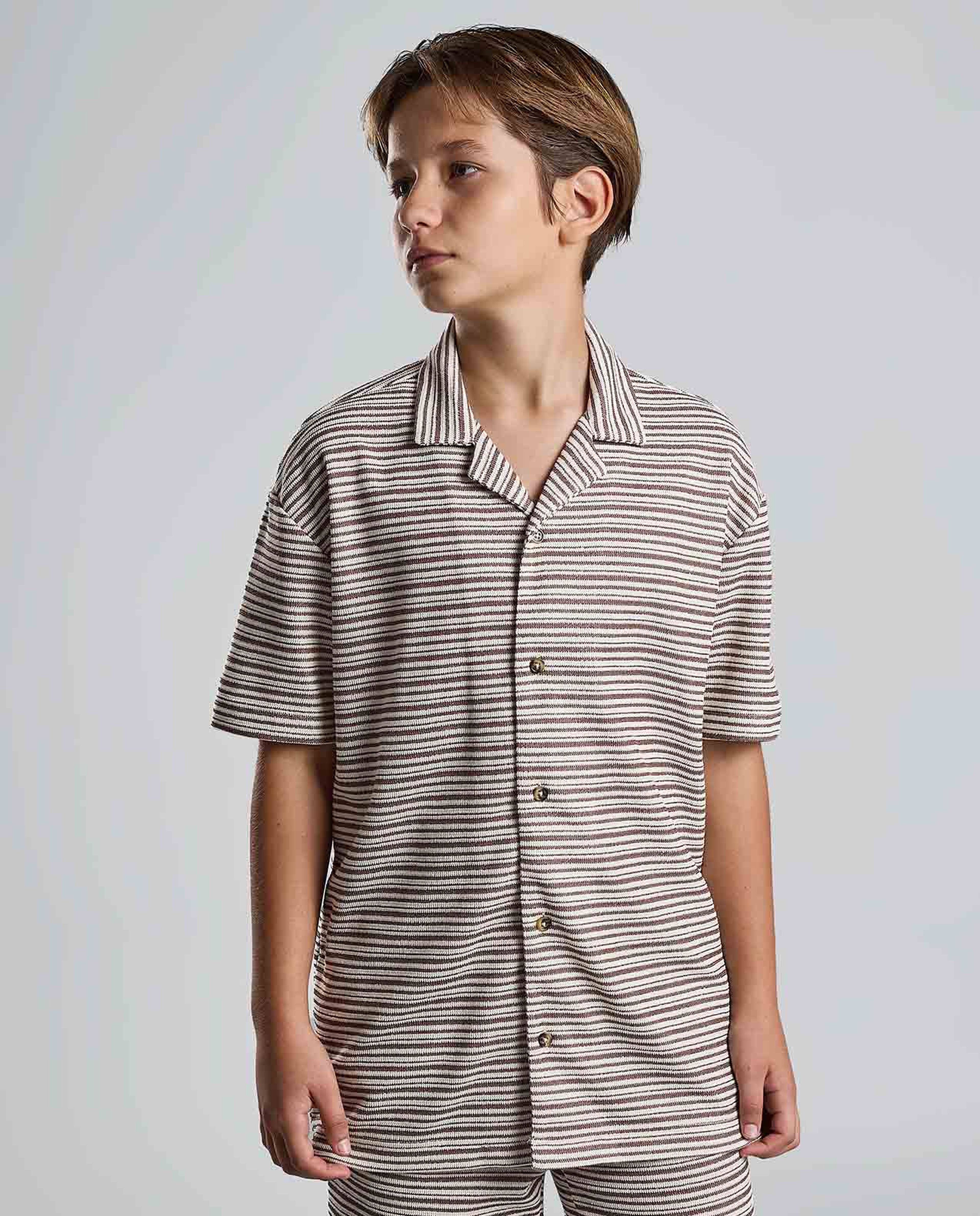 Striped Shirt and Shorts Set