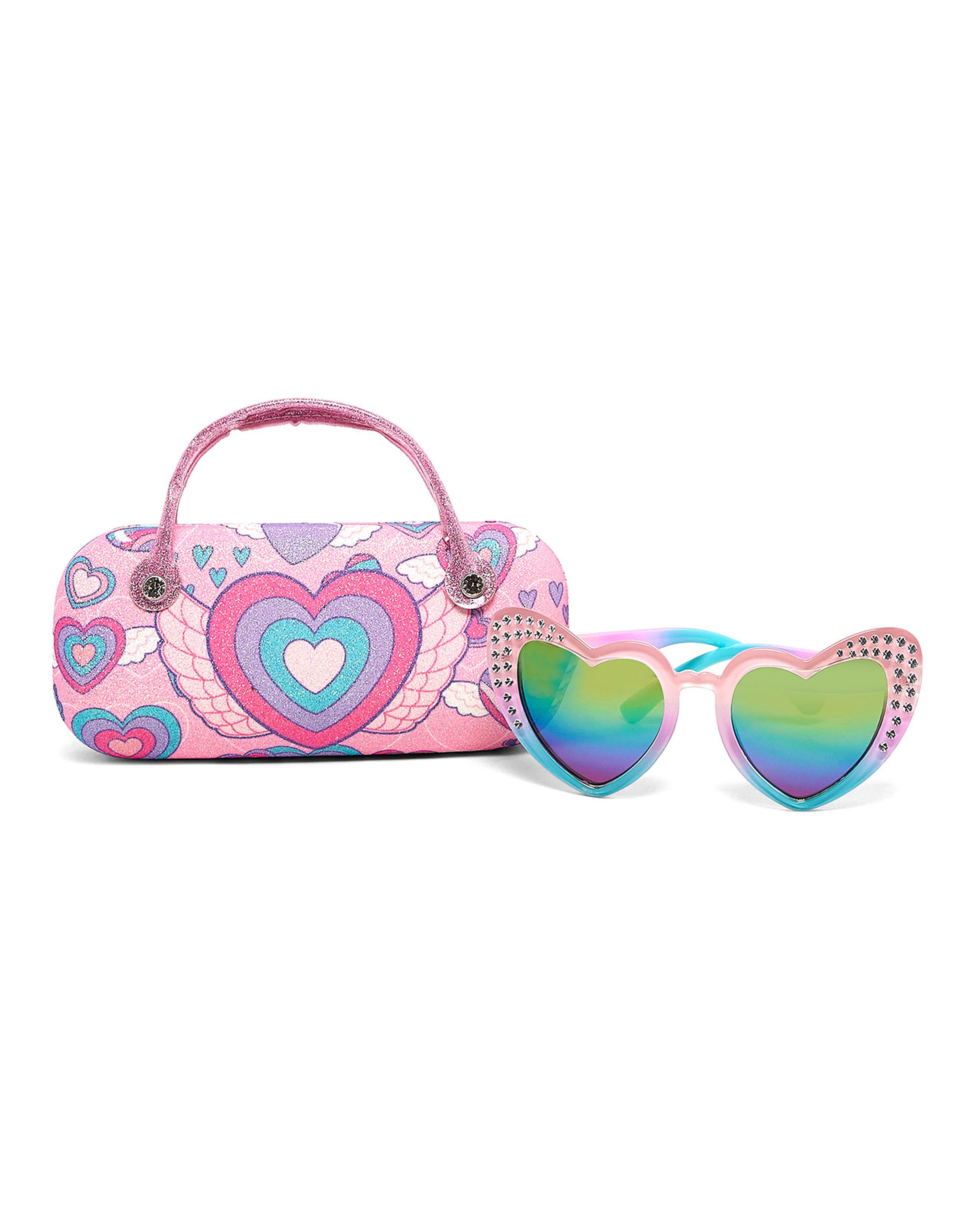 Embellished Retro Sunglasses with Case