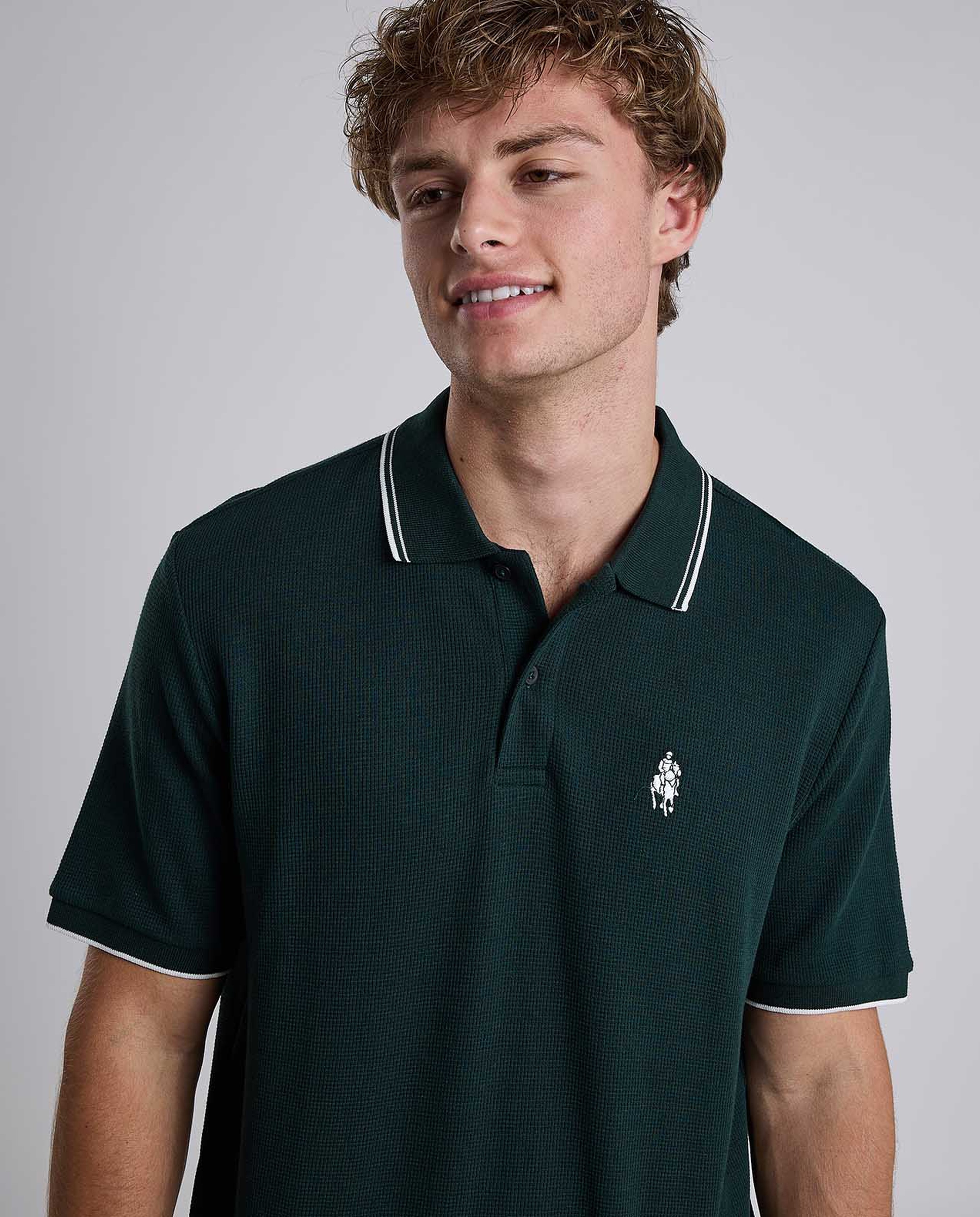Contrast Trim Polo T-Shirt with Shirt Collar and Short Sleeves