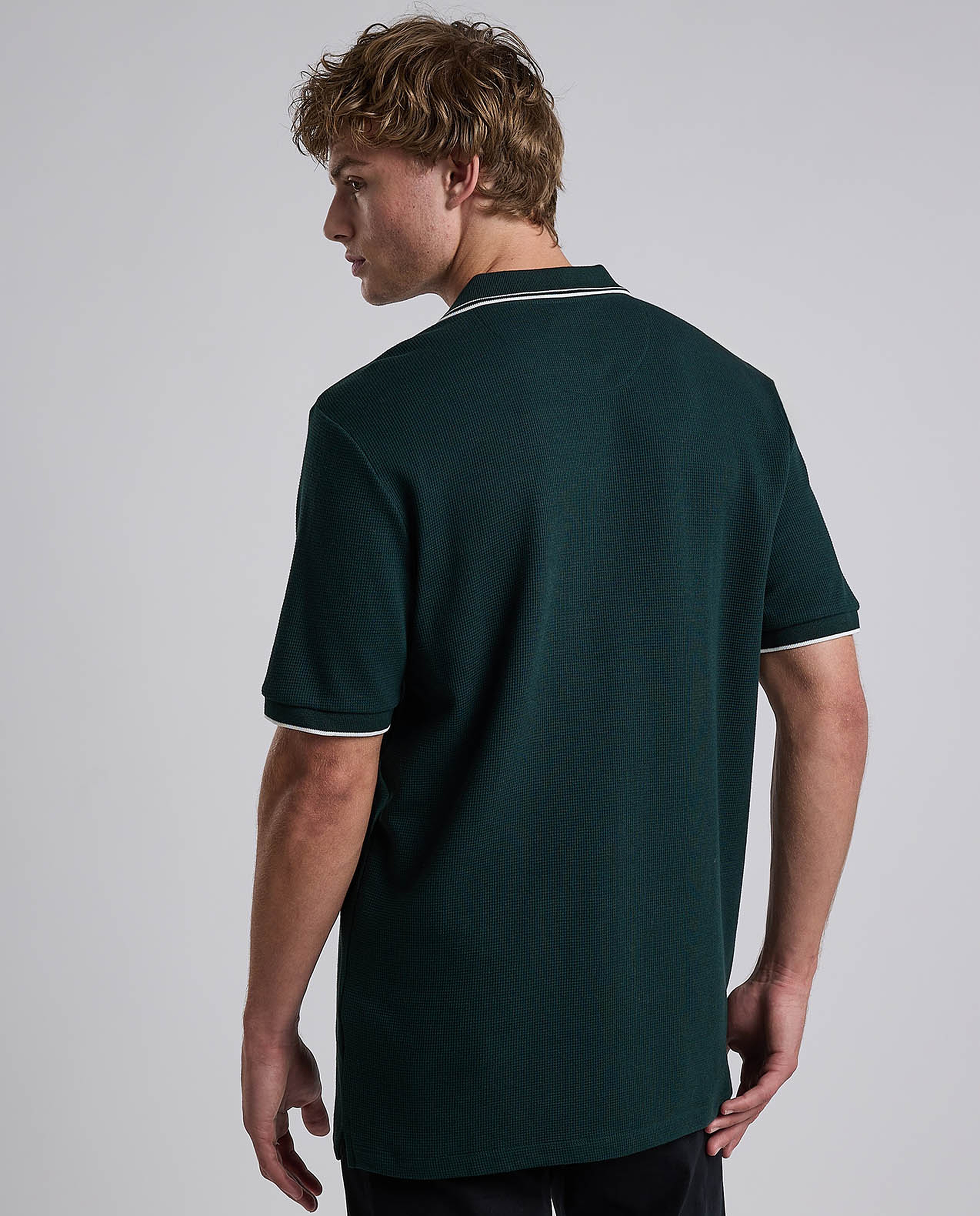 Contrast Trim Polo T-Shirt with Shirt Collar and Short Sleeves