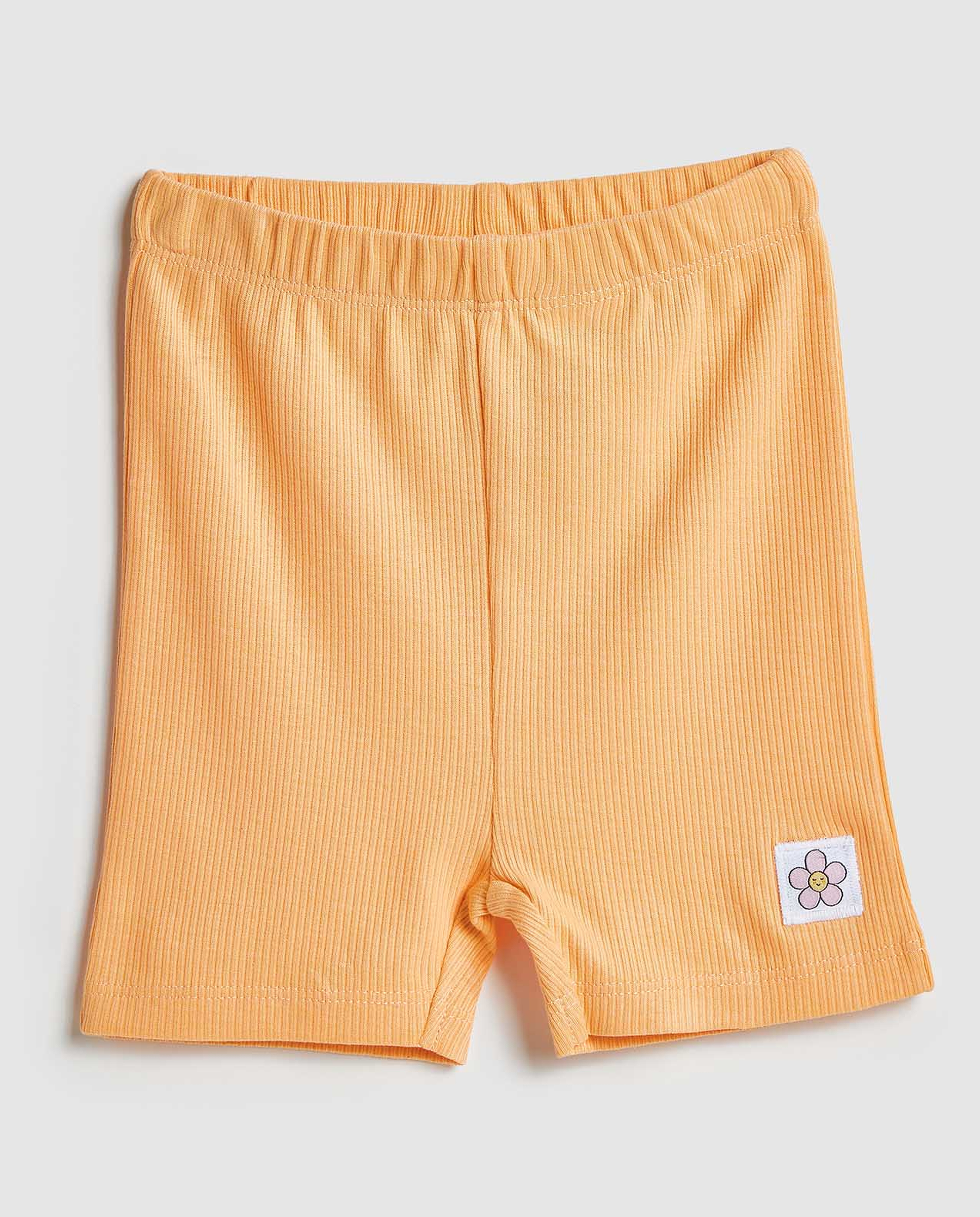 2 Piece Ribbed Shorts with Elastic Waist