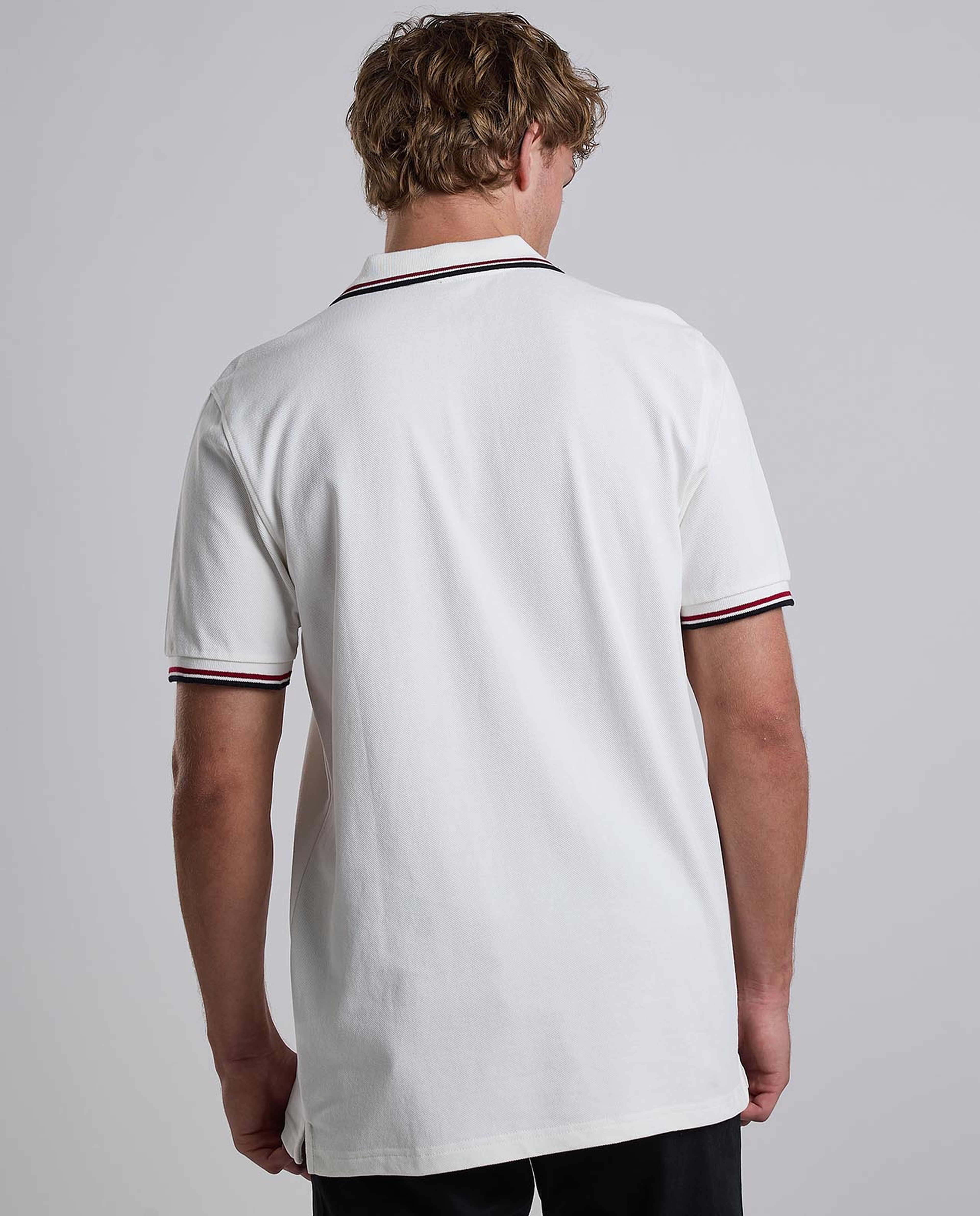 Contrast Trim Polo T-Shirt with Shirt Collar and Short Sleeves