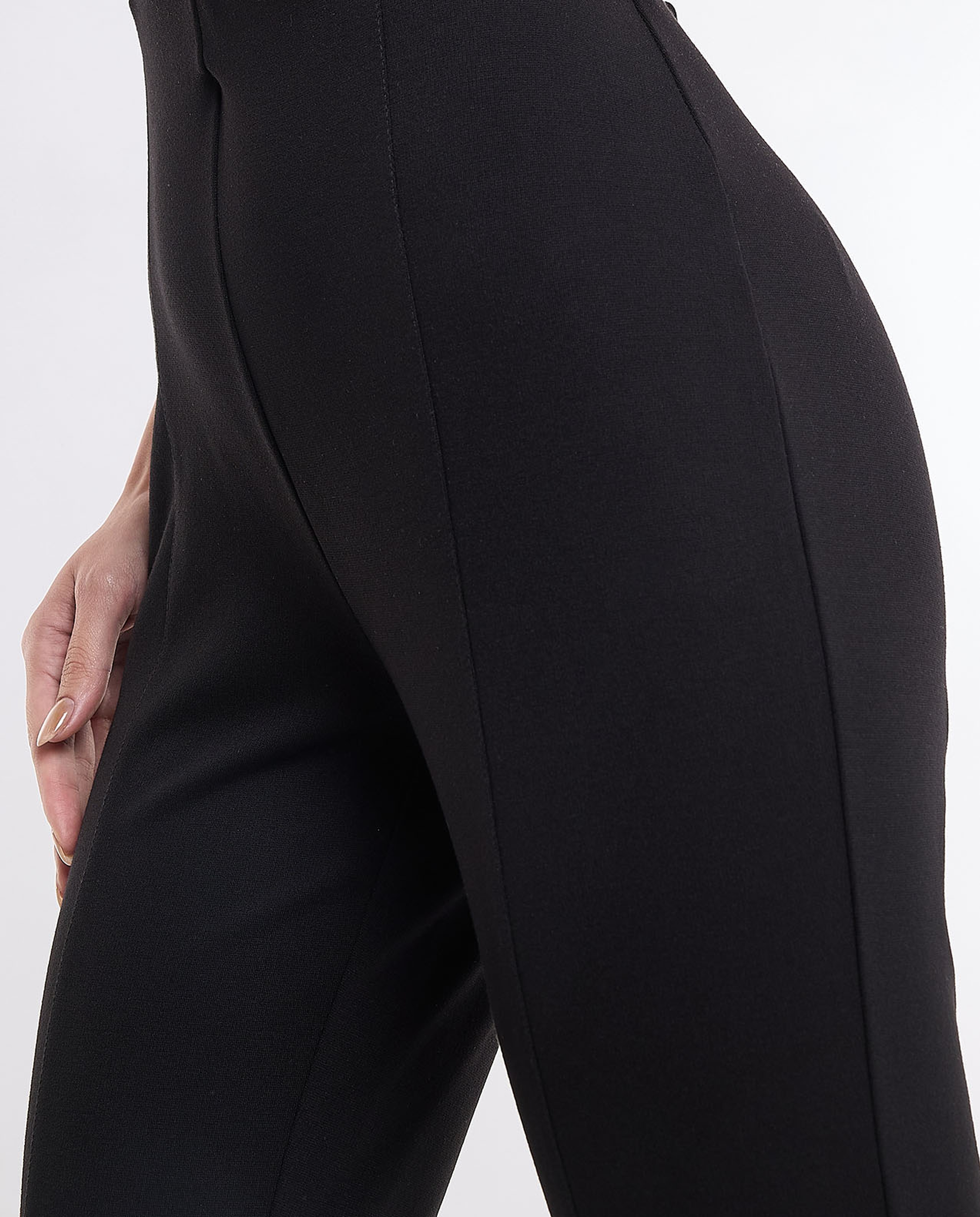 Seam Detail Treggings with Elastic Waist