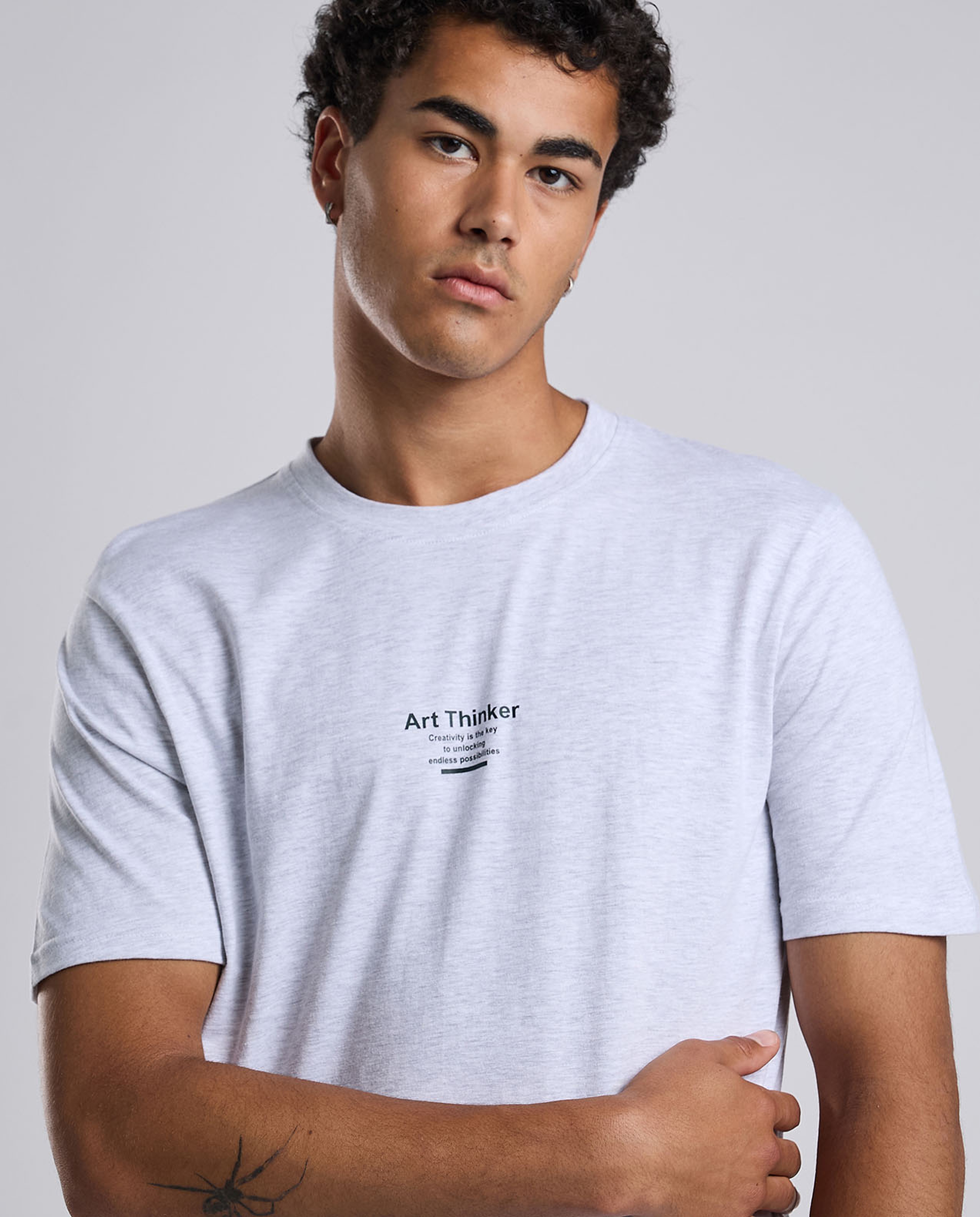 Printed T-Shirt wit Crew Neck and Short Sleeves