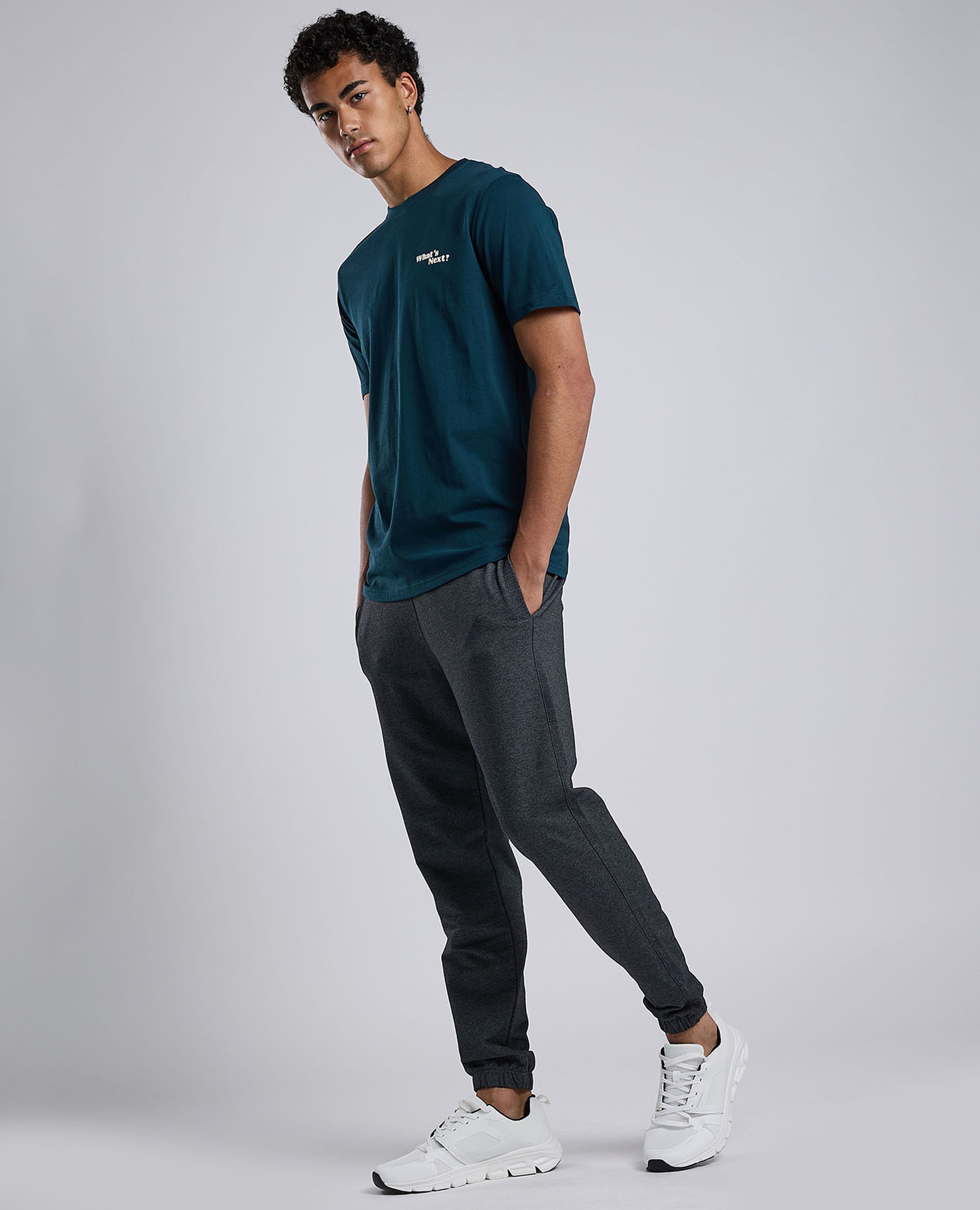 Solid Joggers with Drawstring Waist