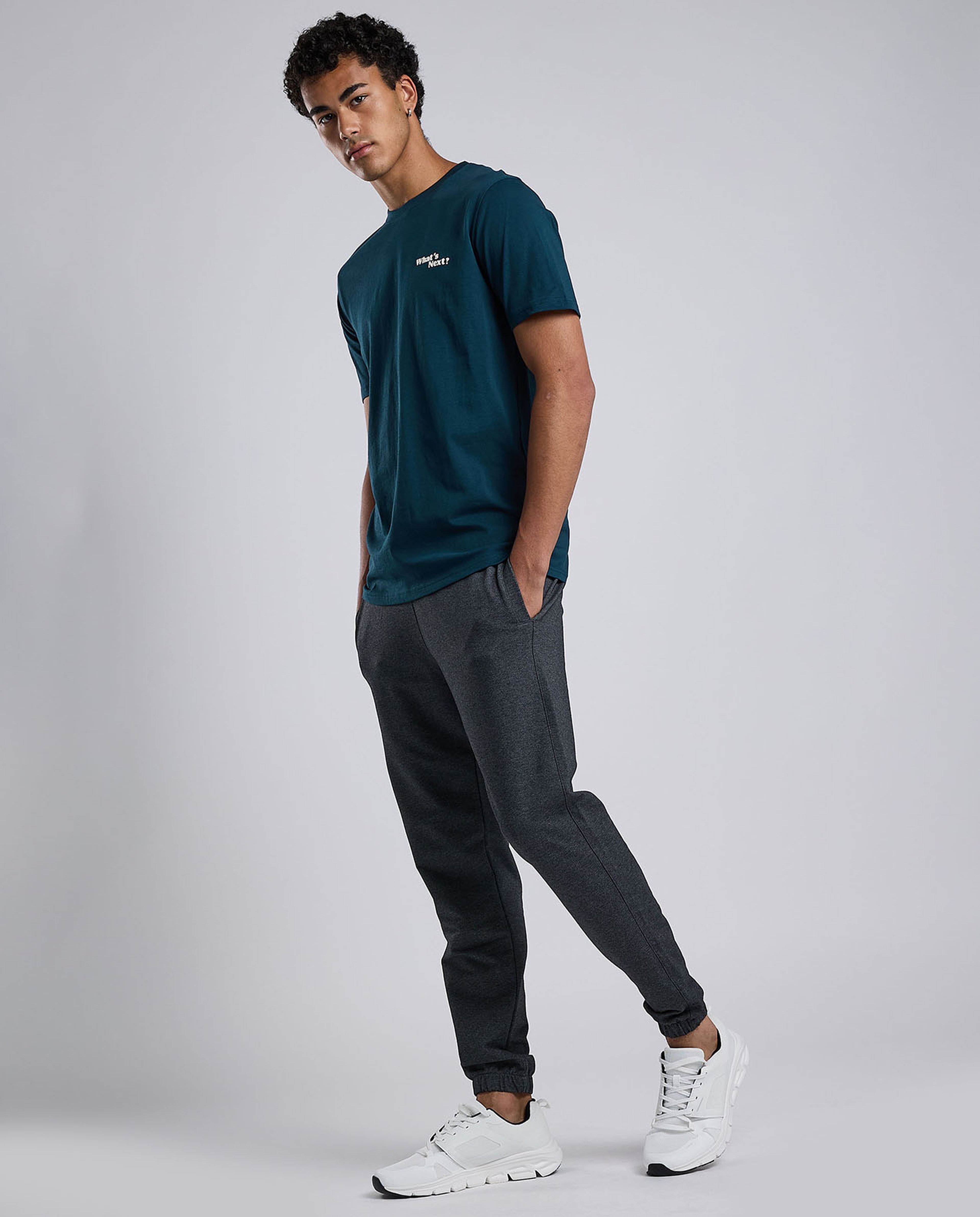 Solid Joggers with Drawstring Waist