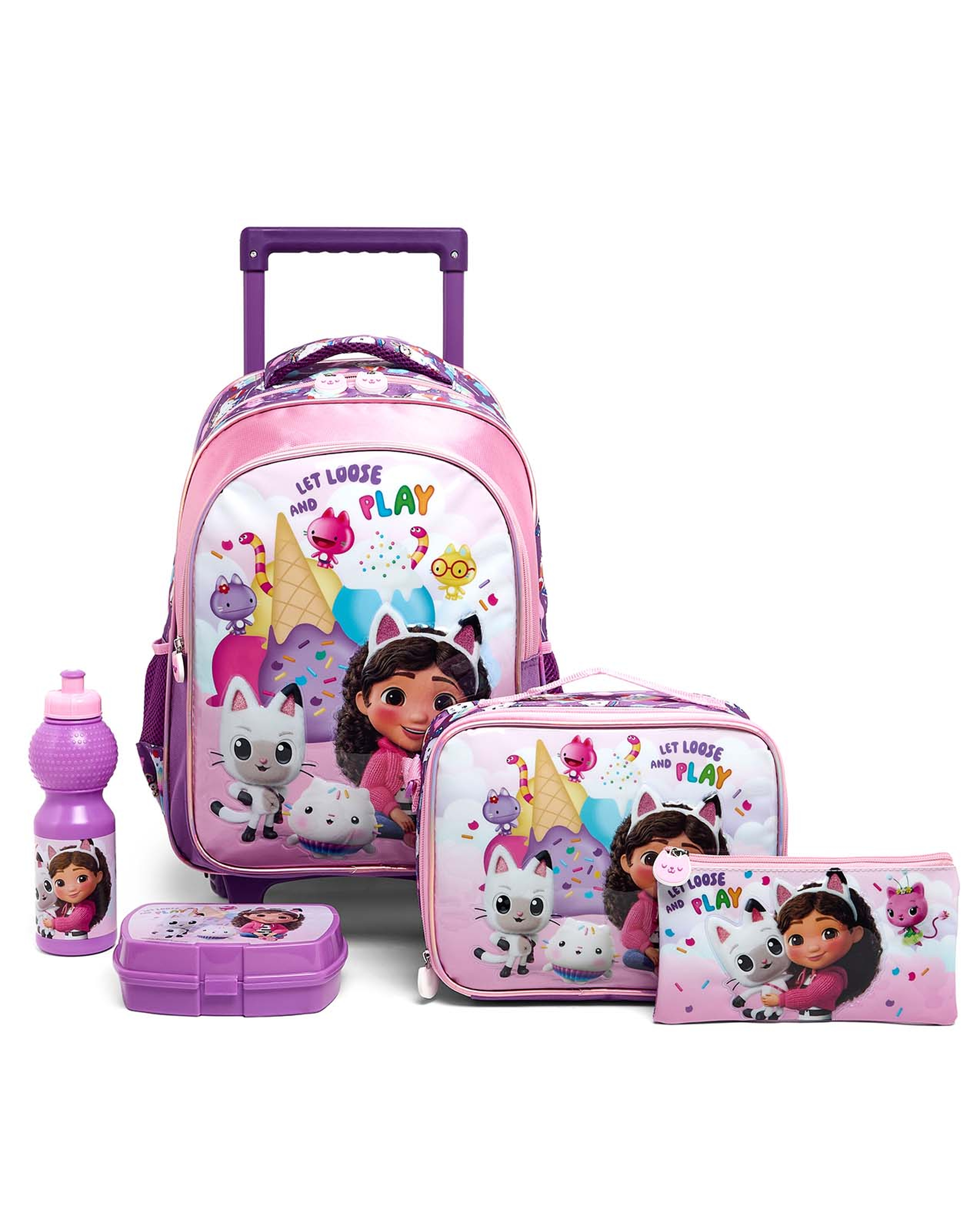Gabby's Dollhouse 16" Trolley Backpack Set"