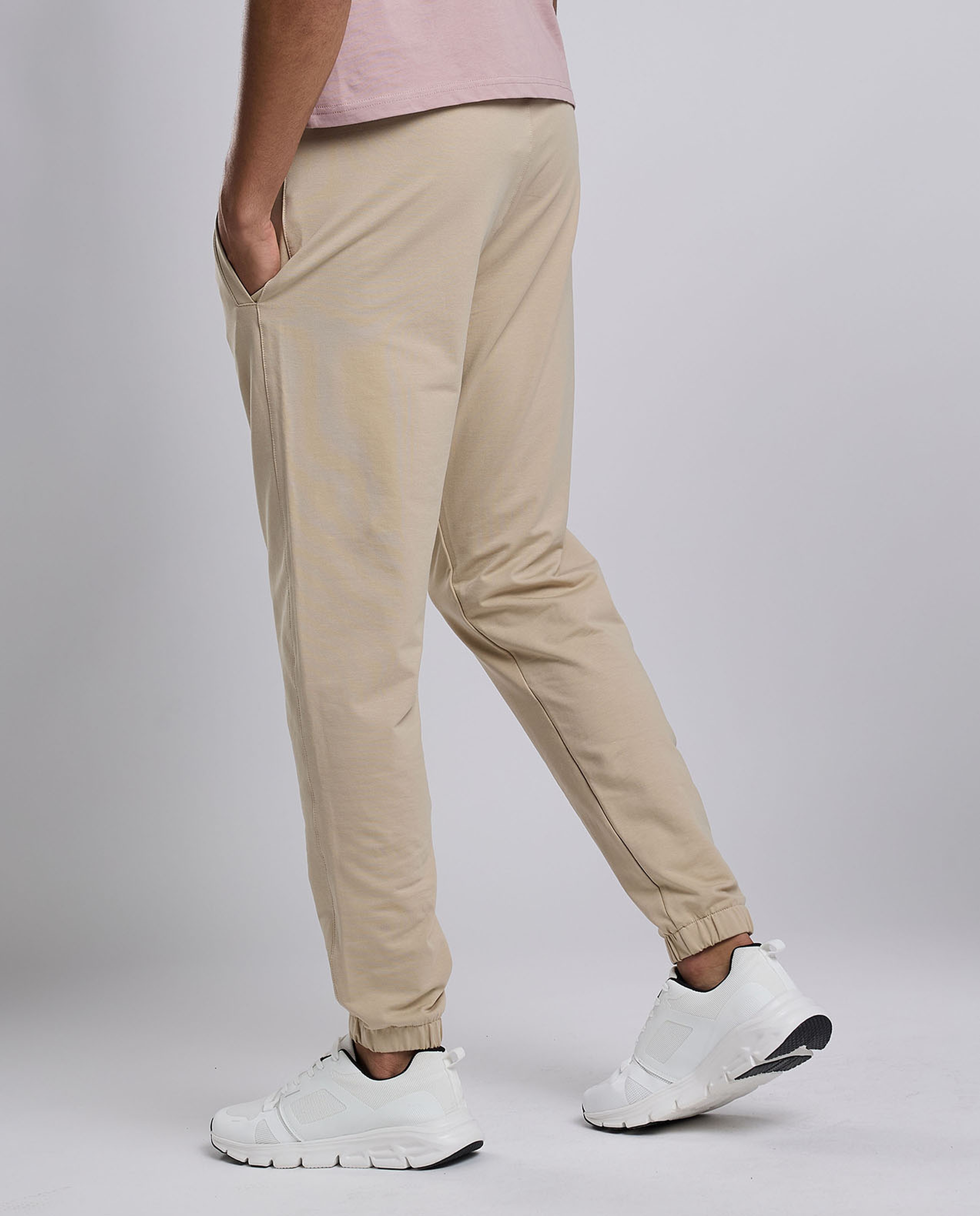 Solid Joggers with Drawstring Waist