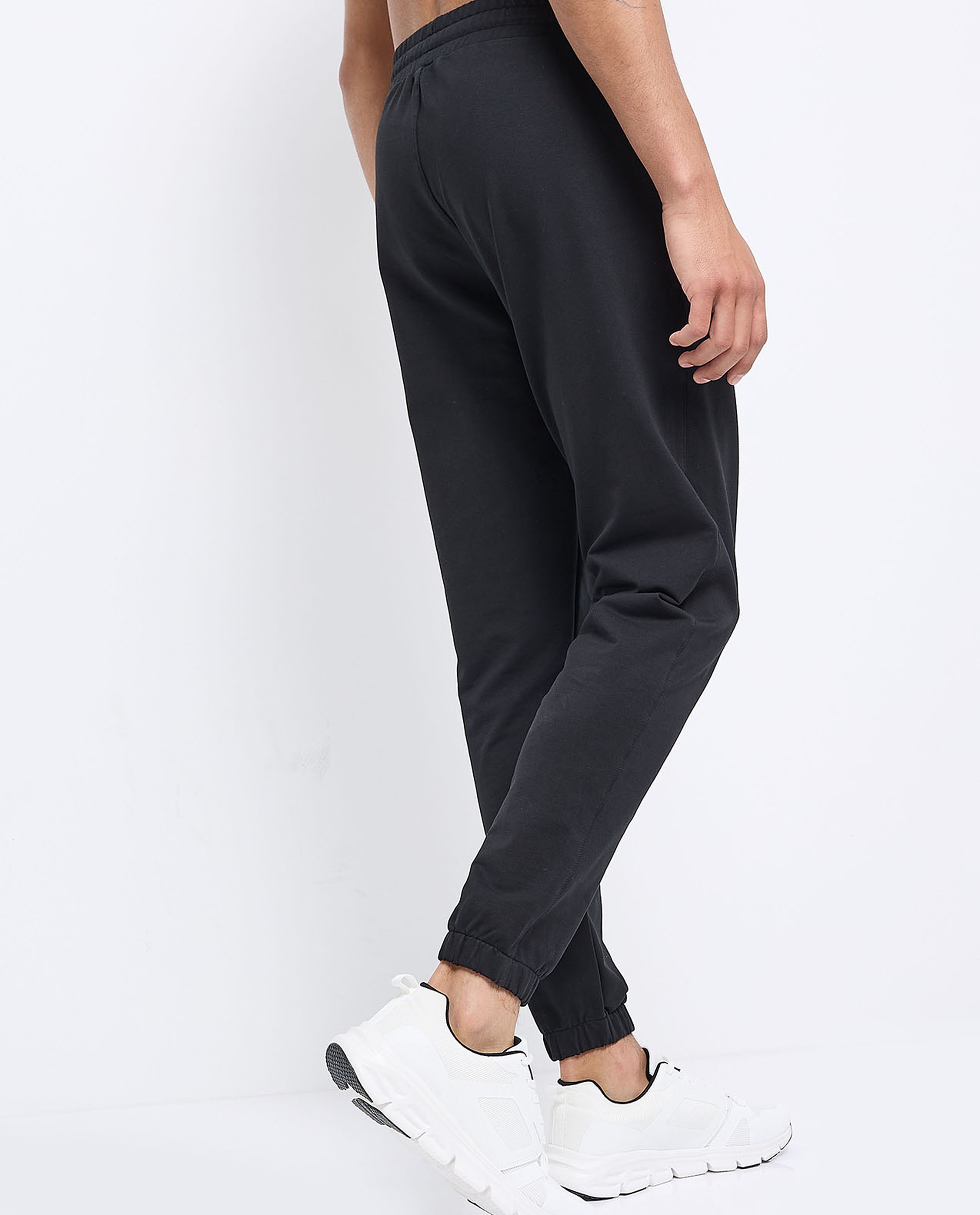Solid Joggers with Drawstring Waist