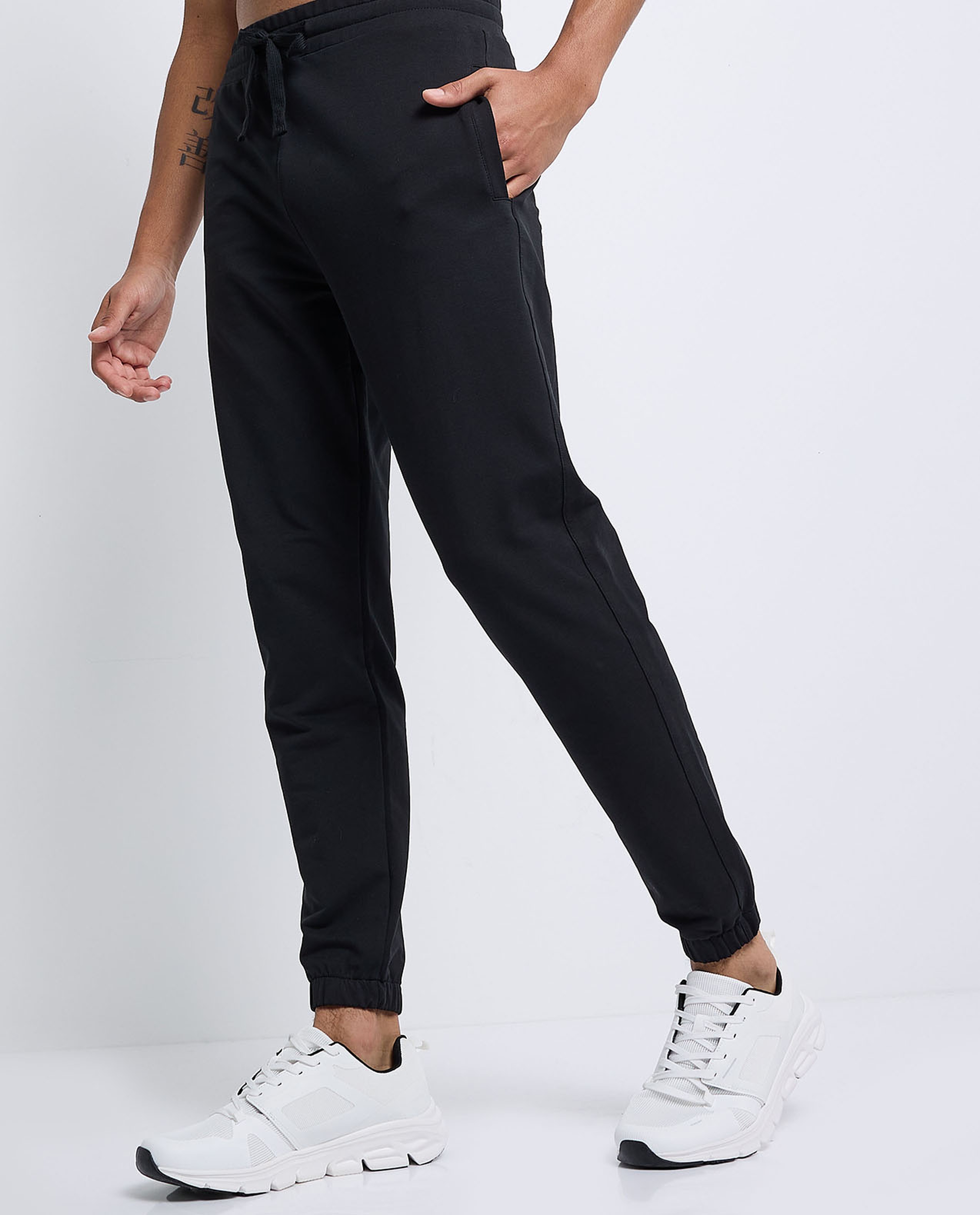Solid Joggers with Drawstring Waist