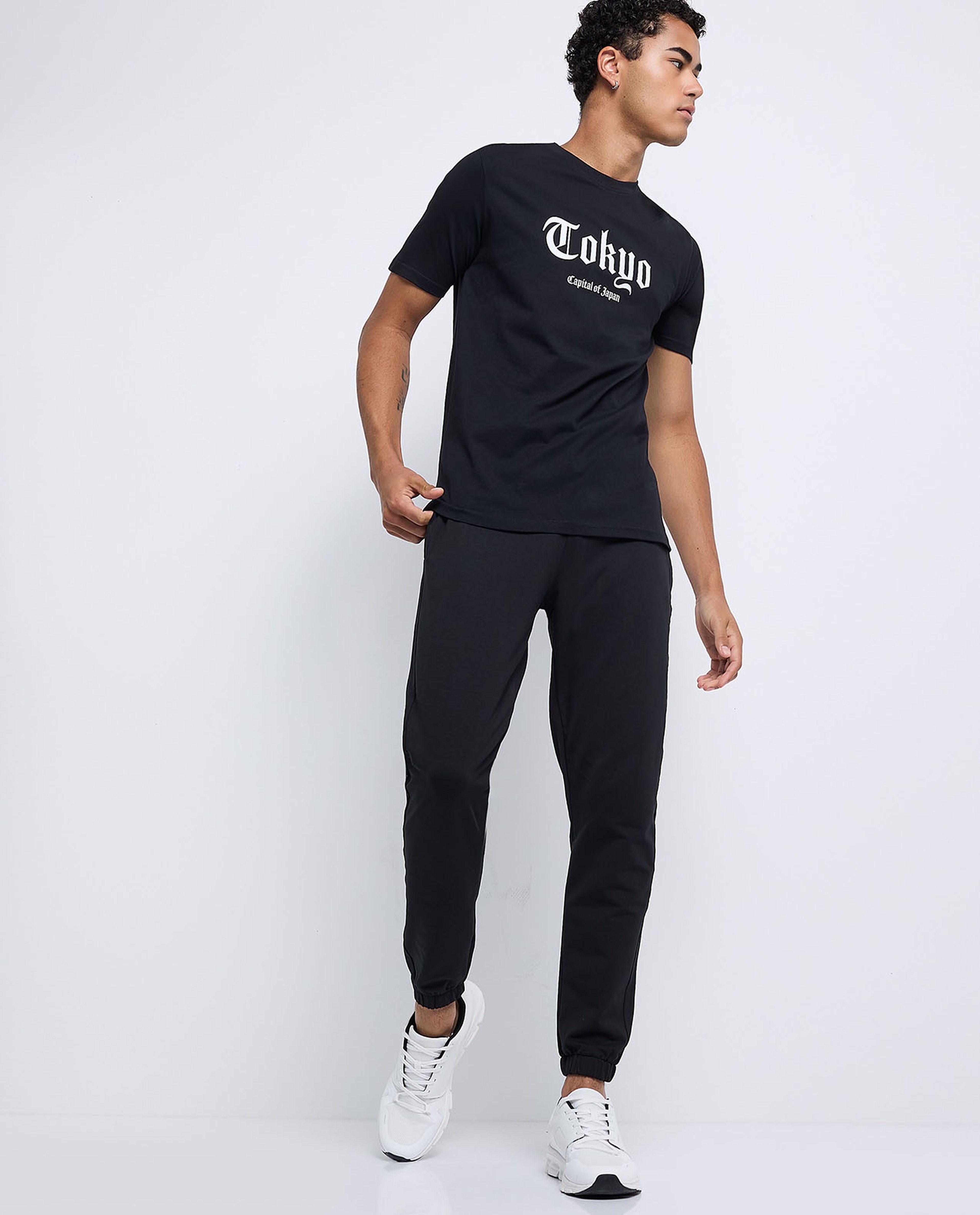 Solid Joggers with Drawstring Waist