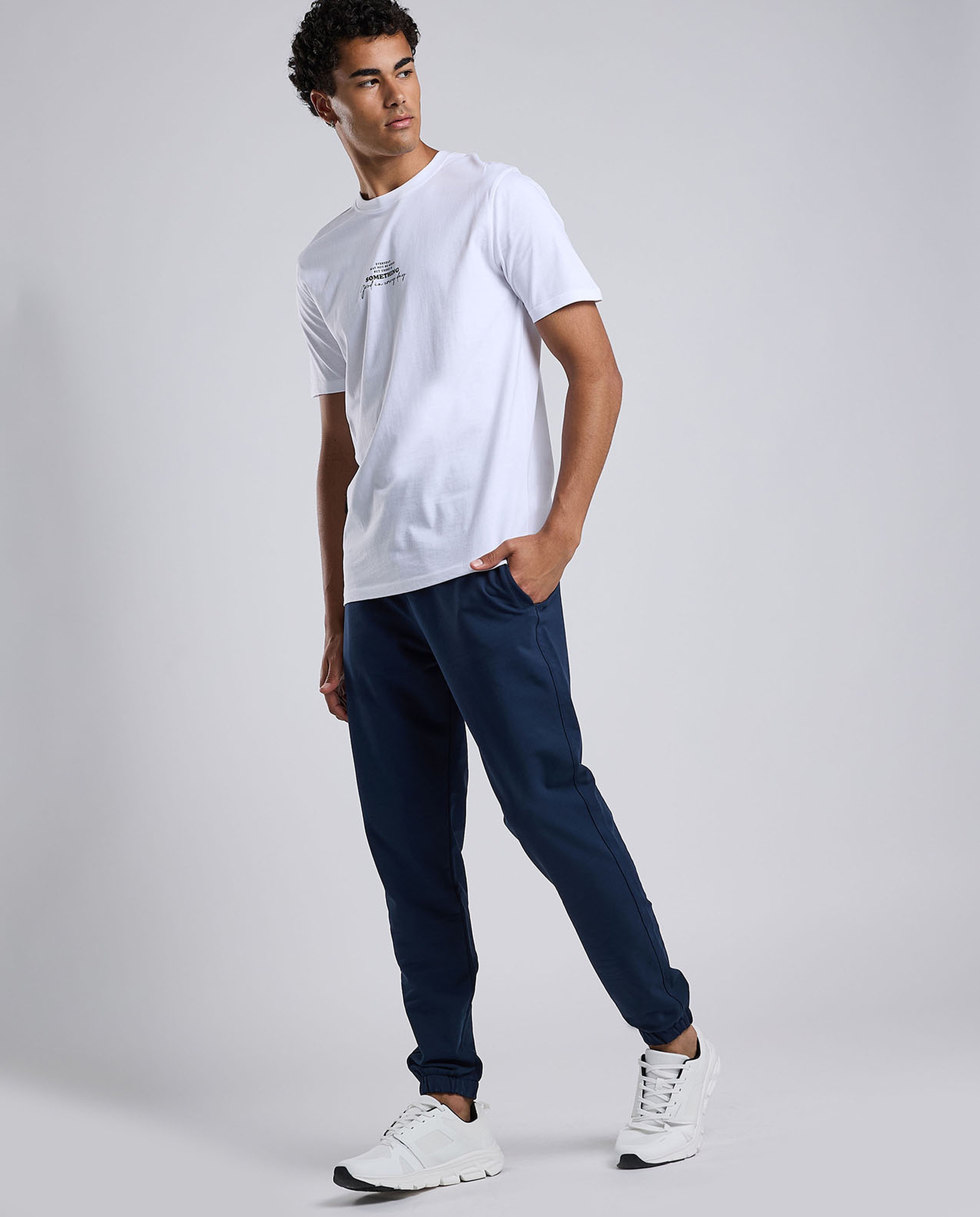 Solid Joggers with Drawstring Waist