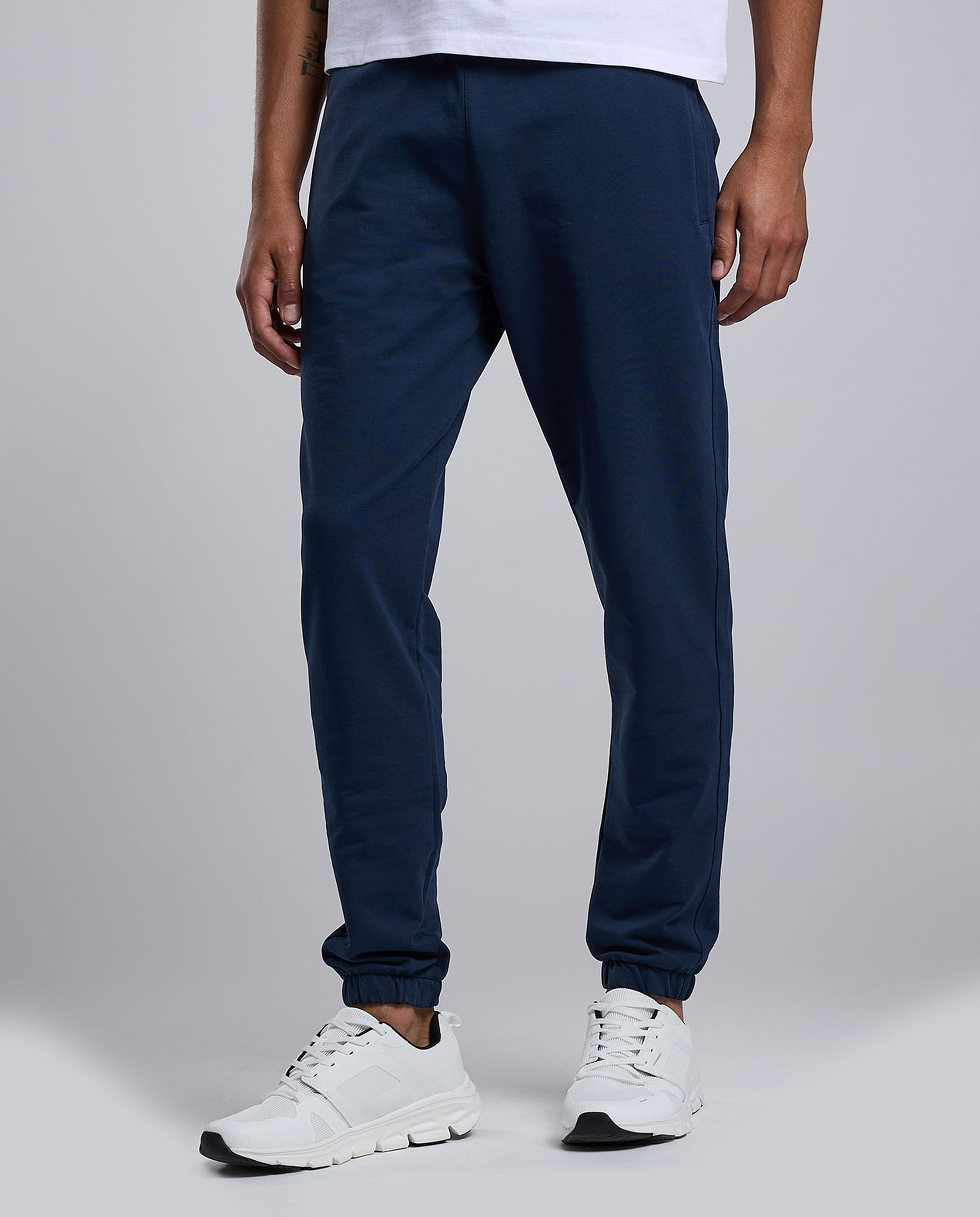 Solid Joggers with Drawstring Waist