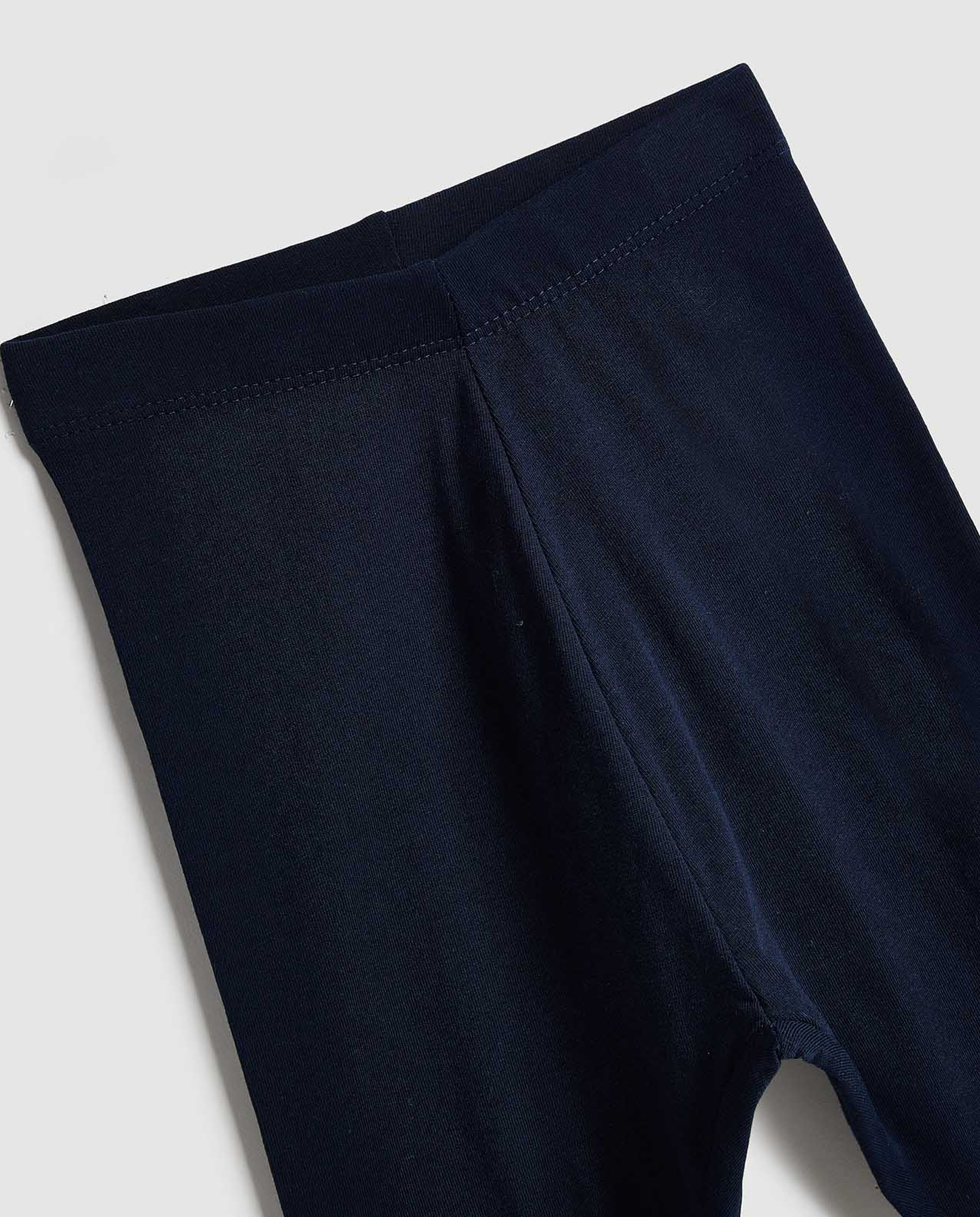 Solid Leggings with Elastic Waist