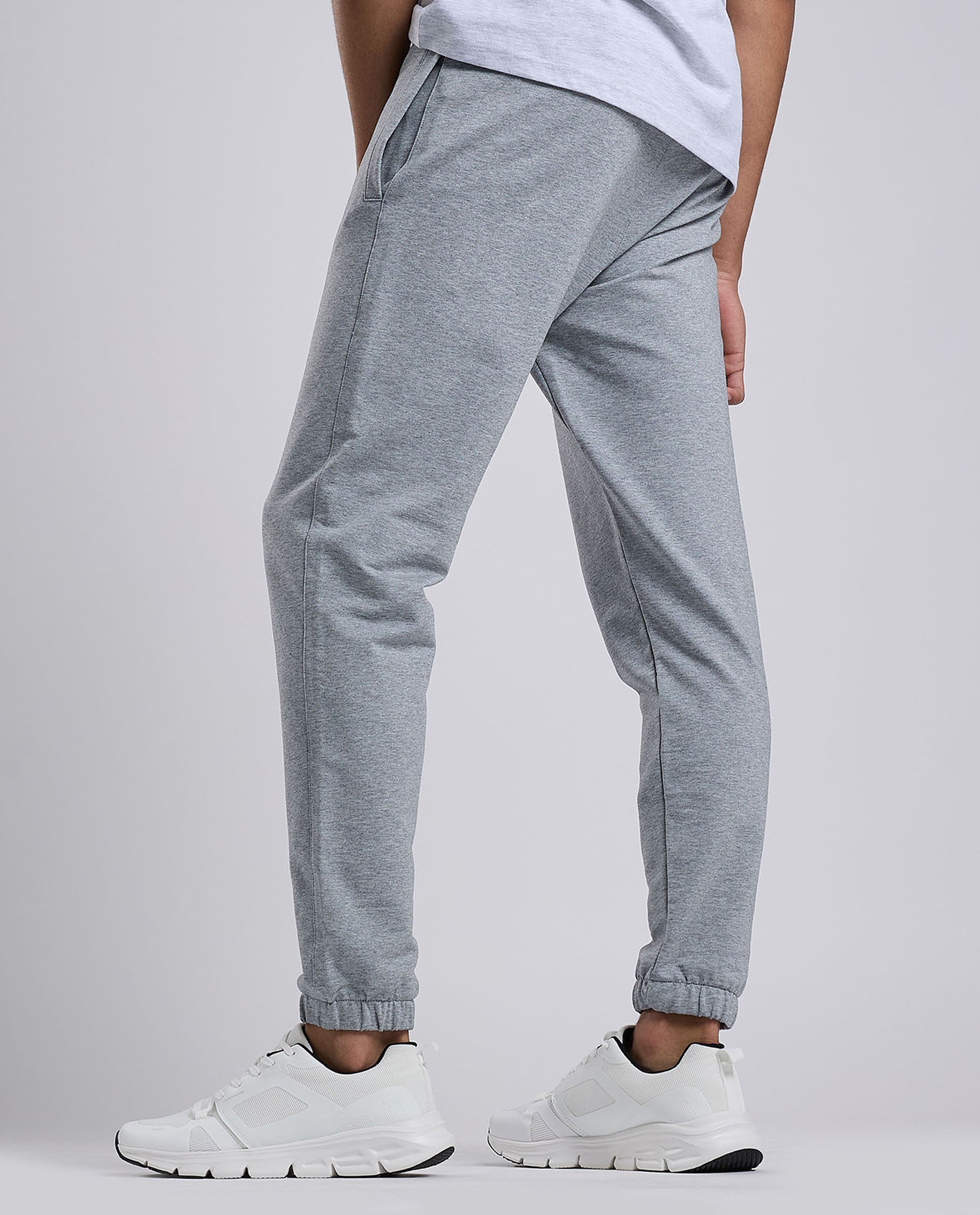 Solid Joggers with Drawstring Waist