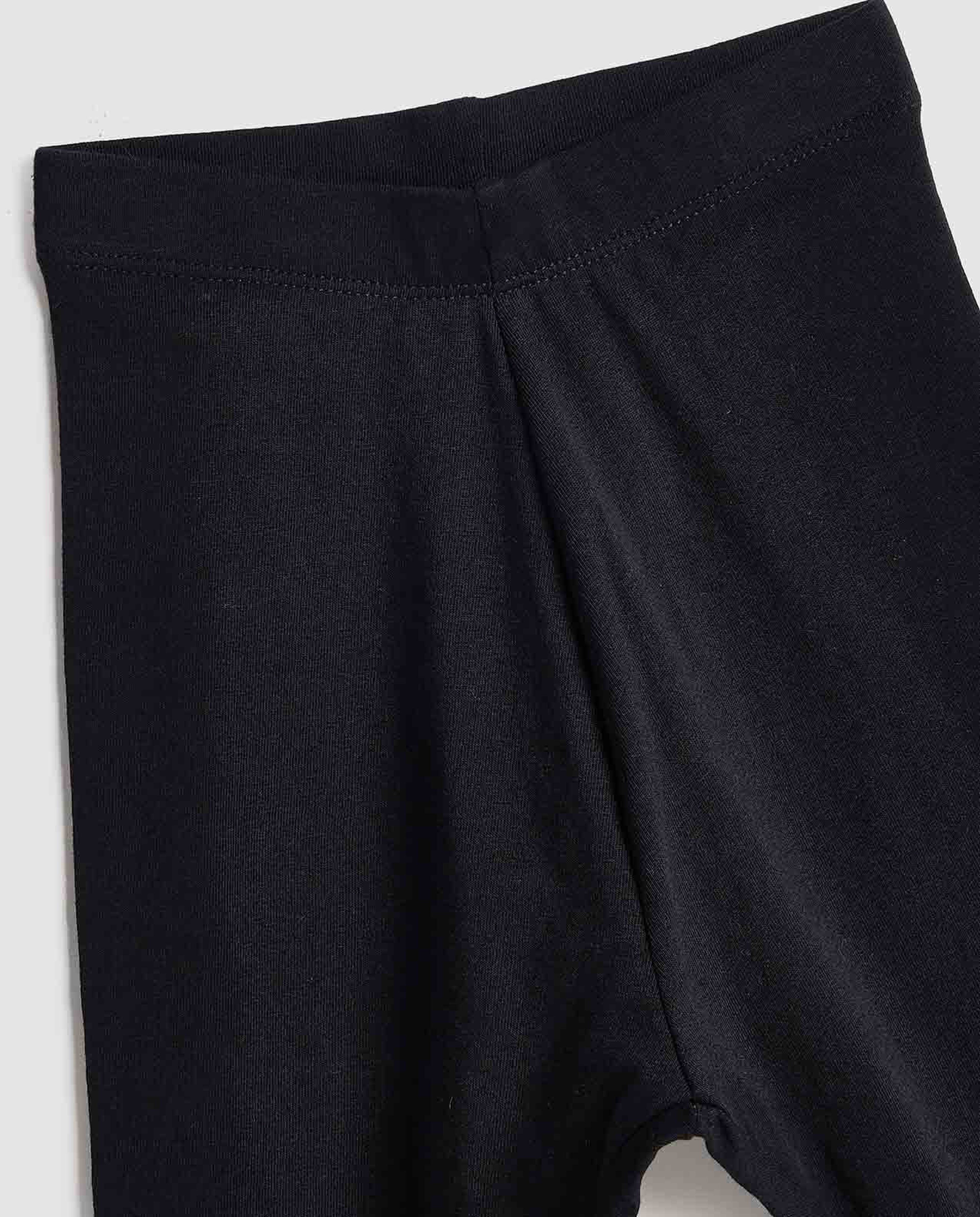 Solid Leggings with Elastic Waist