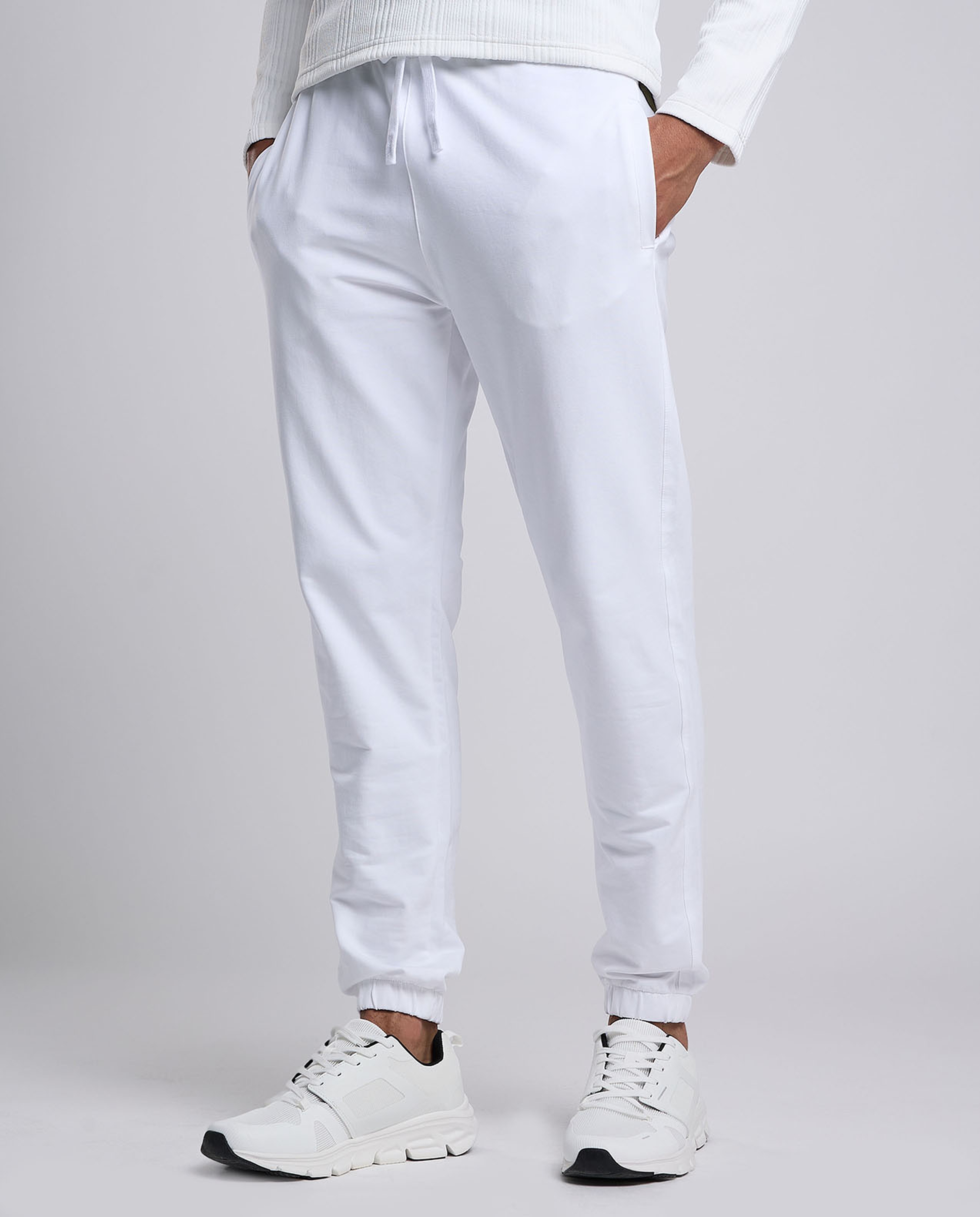 Solid Joggers with Drawstring Waist