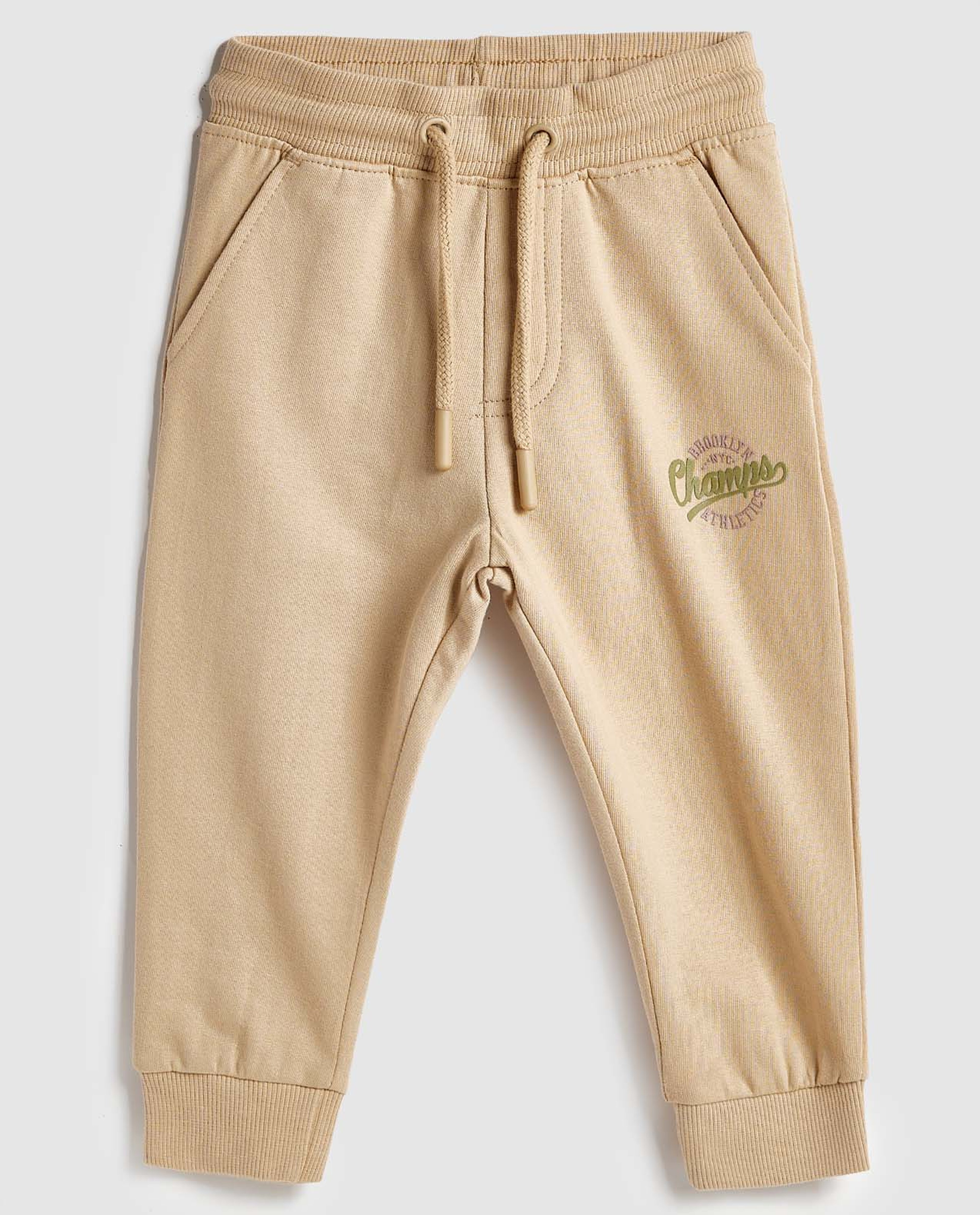 Solid Joggers with Drawstring Waist
