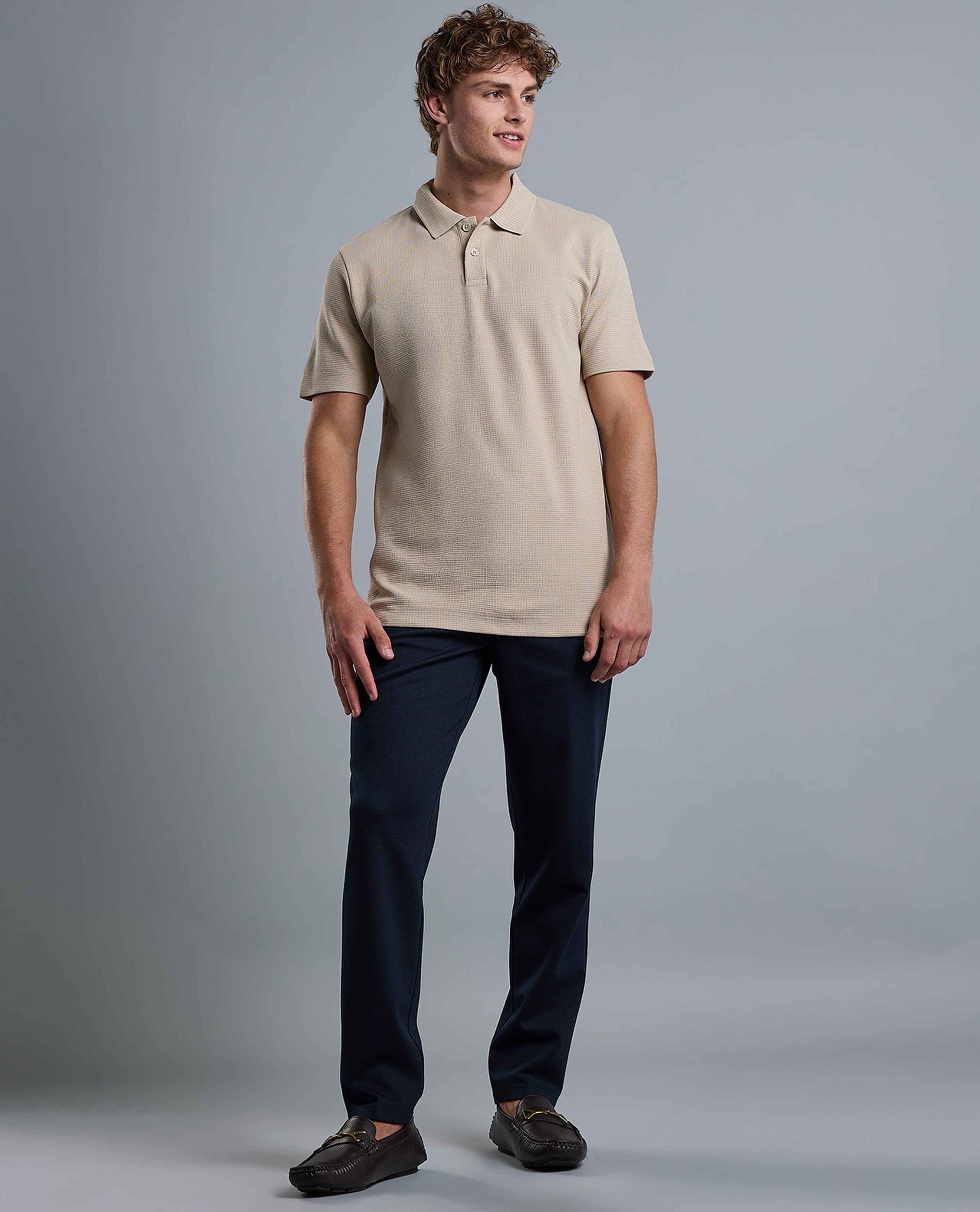 Solid Polo T-Shirt with Short Sleeves