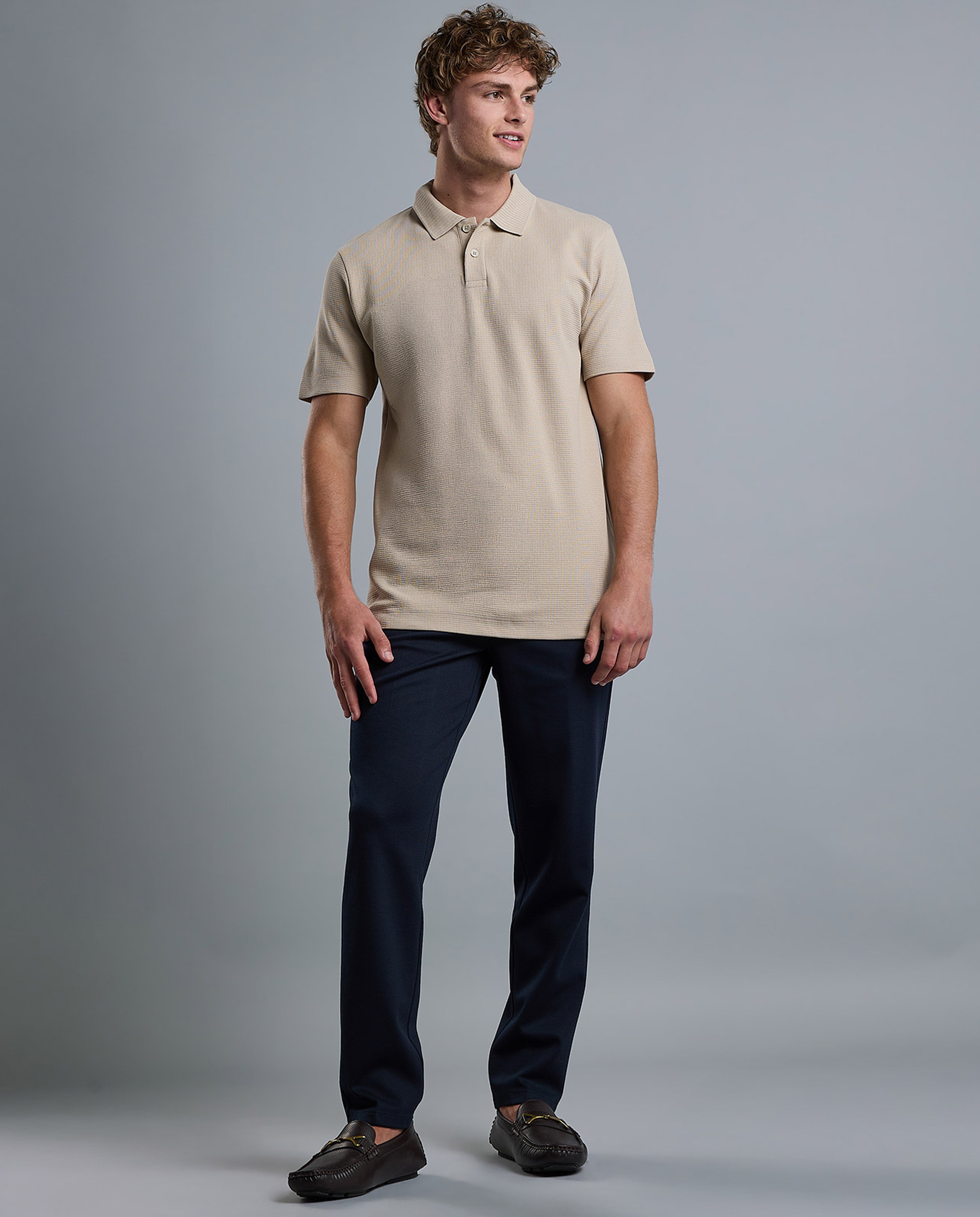 Solid Polo T-Shirt with Short Sleeves