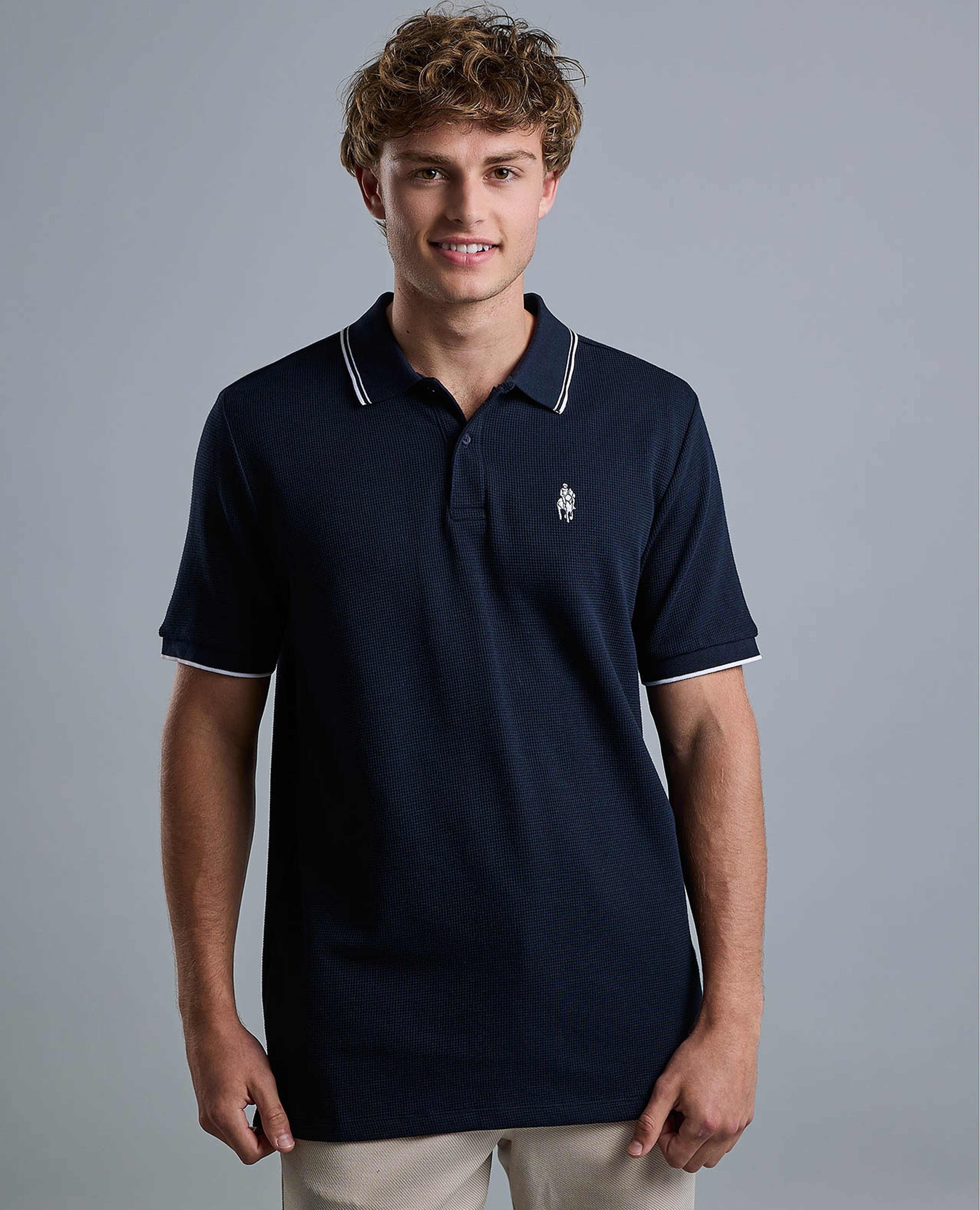 Logo Detail Polo T-Shirt with Short Sleeves