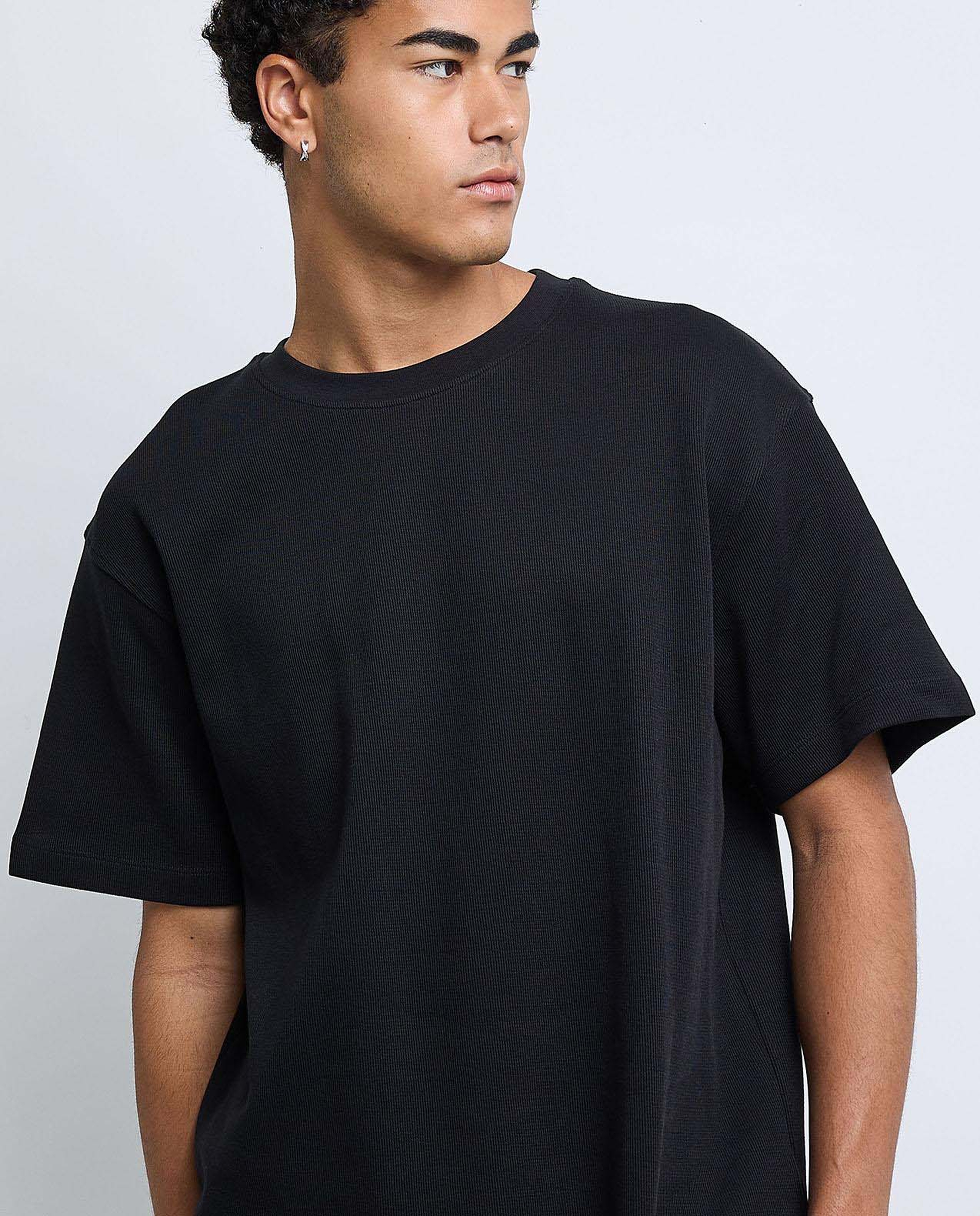 Solid T-Shirt with Crew Neck and Short Sleeves