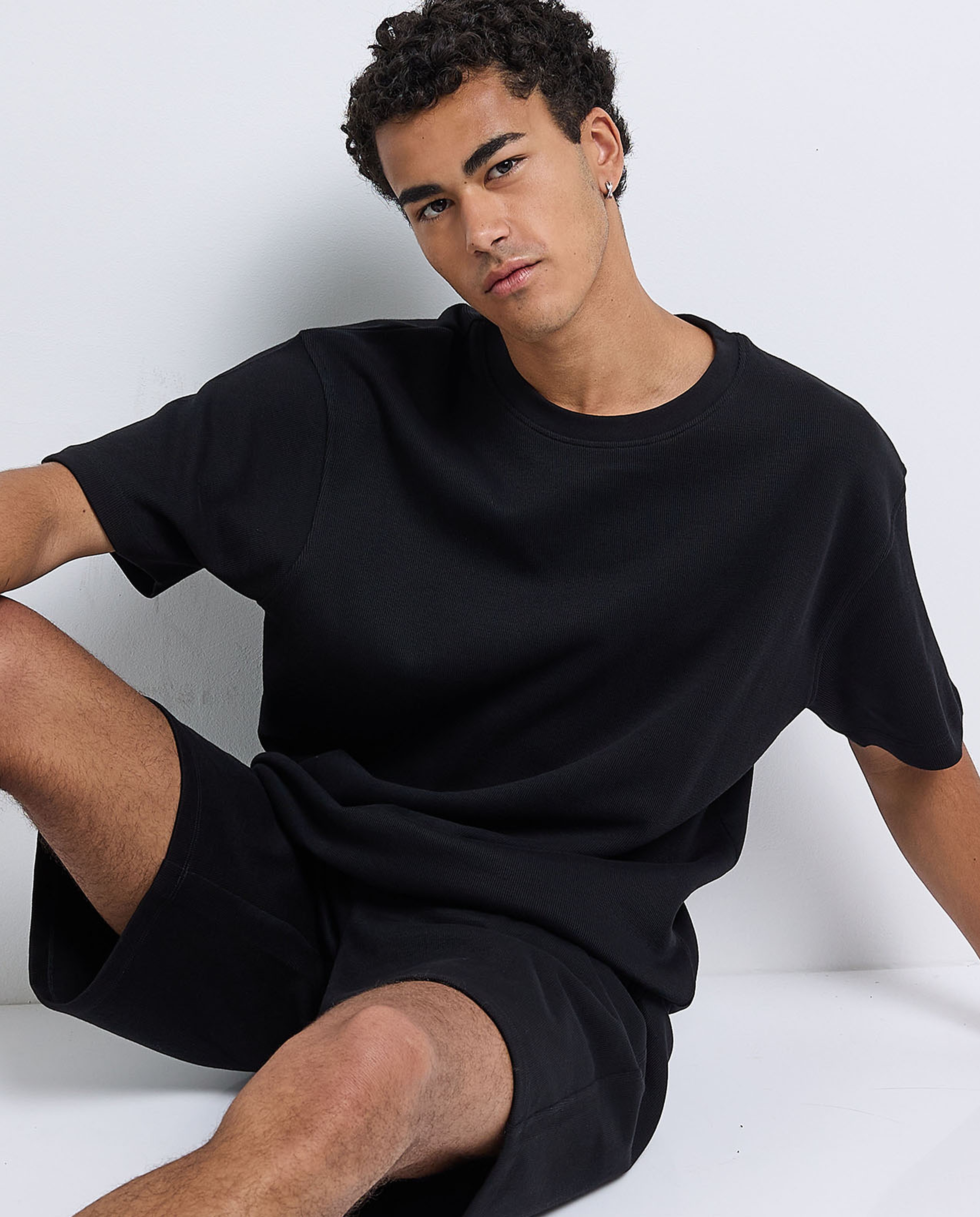 Solid T-Shirt with Crew Neck and Short Sleeves