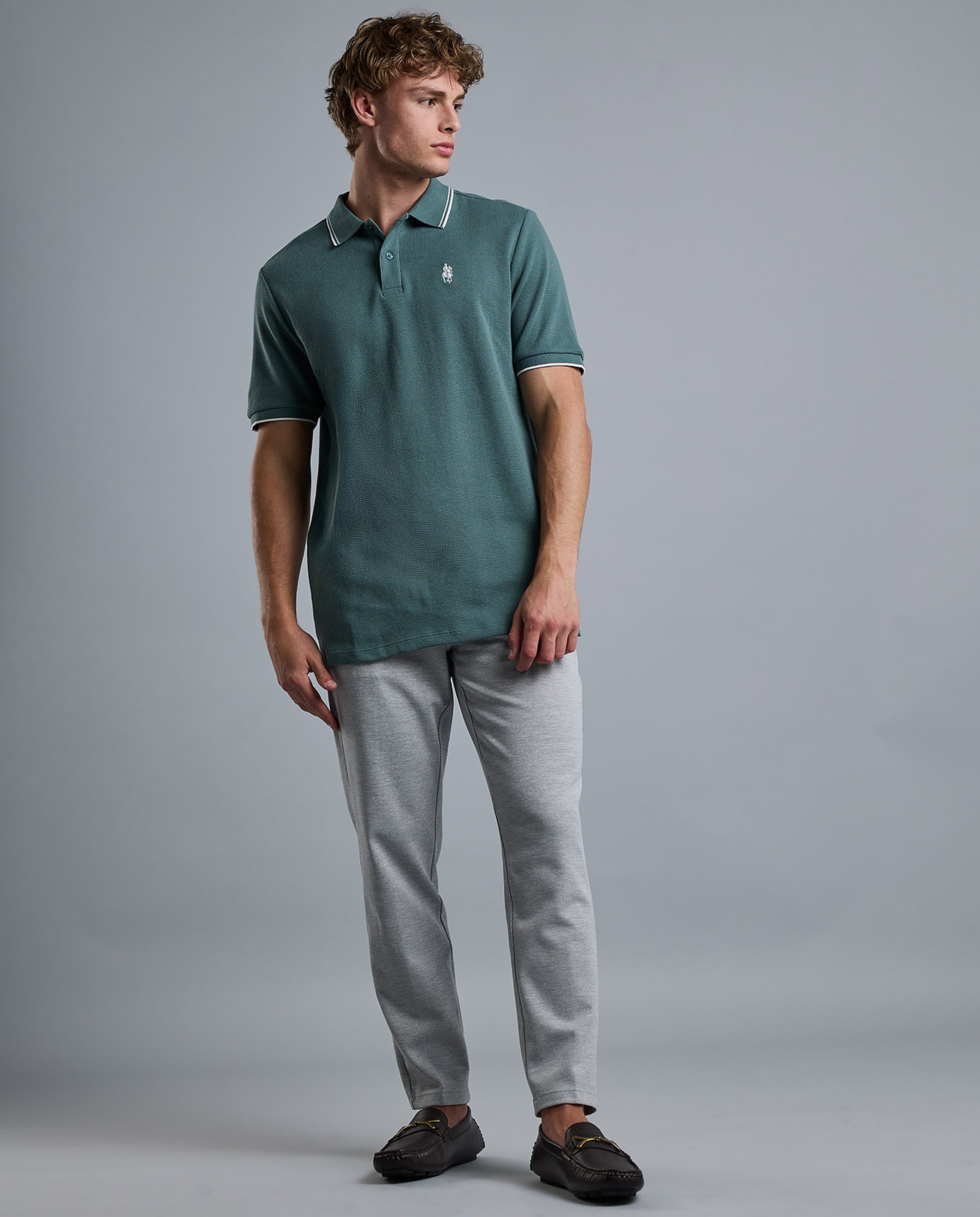 Logo Detail Polo T-Shirt with Short Sleeves