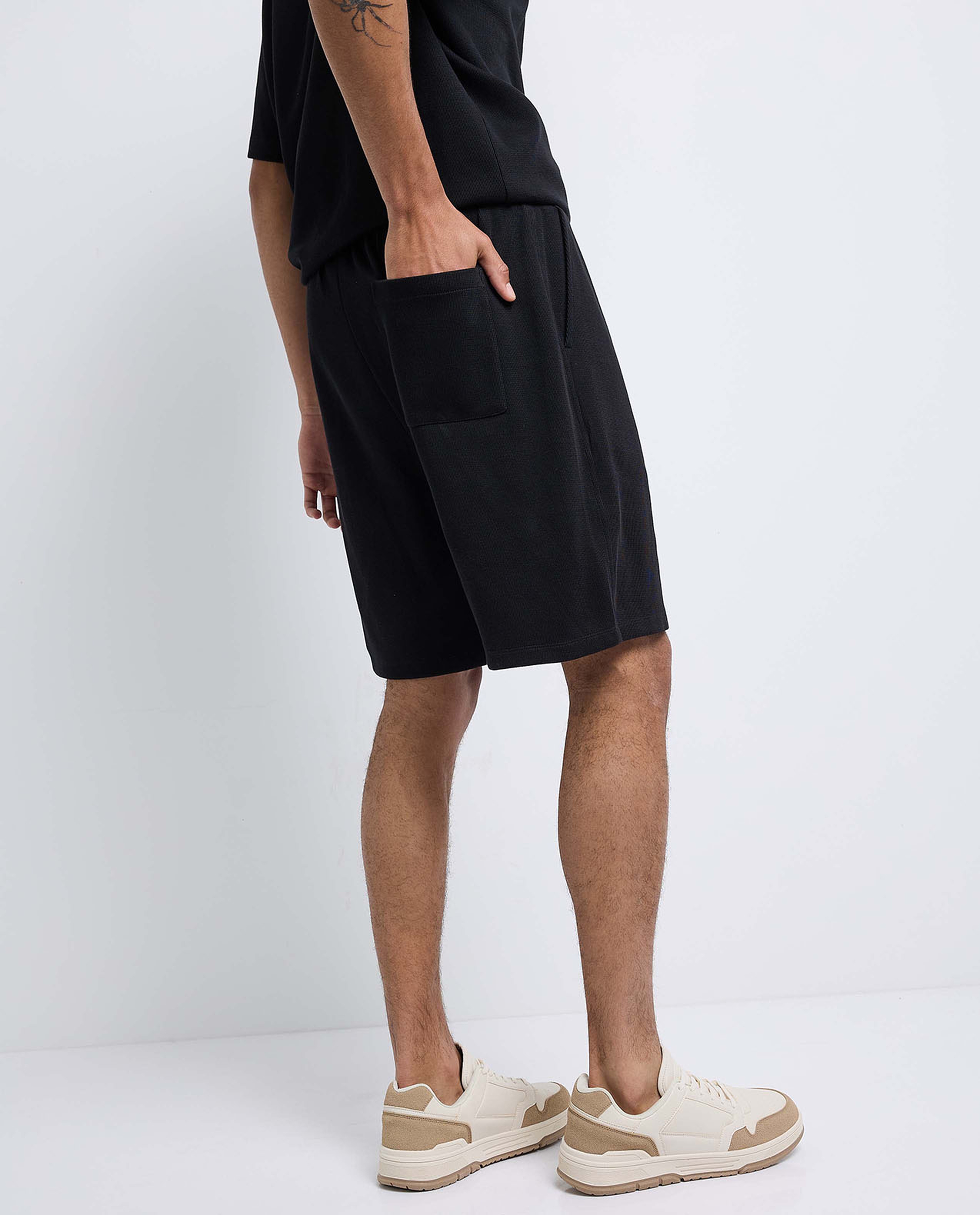 Solid Shorts with Drawstring Waist