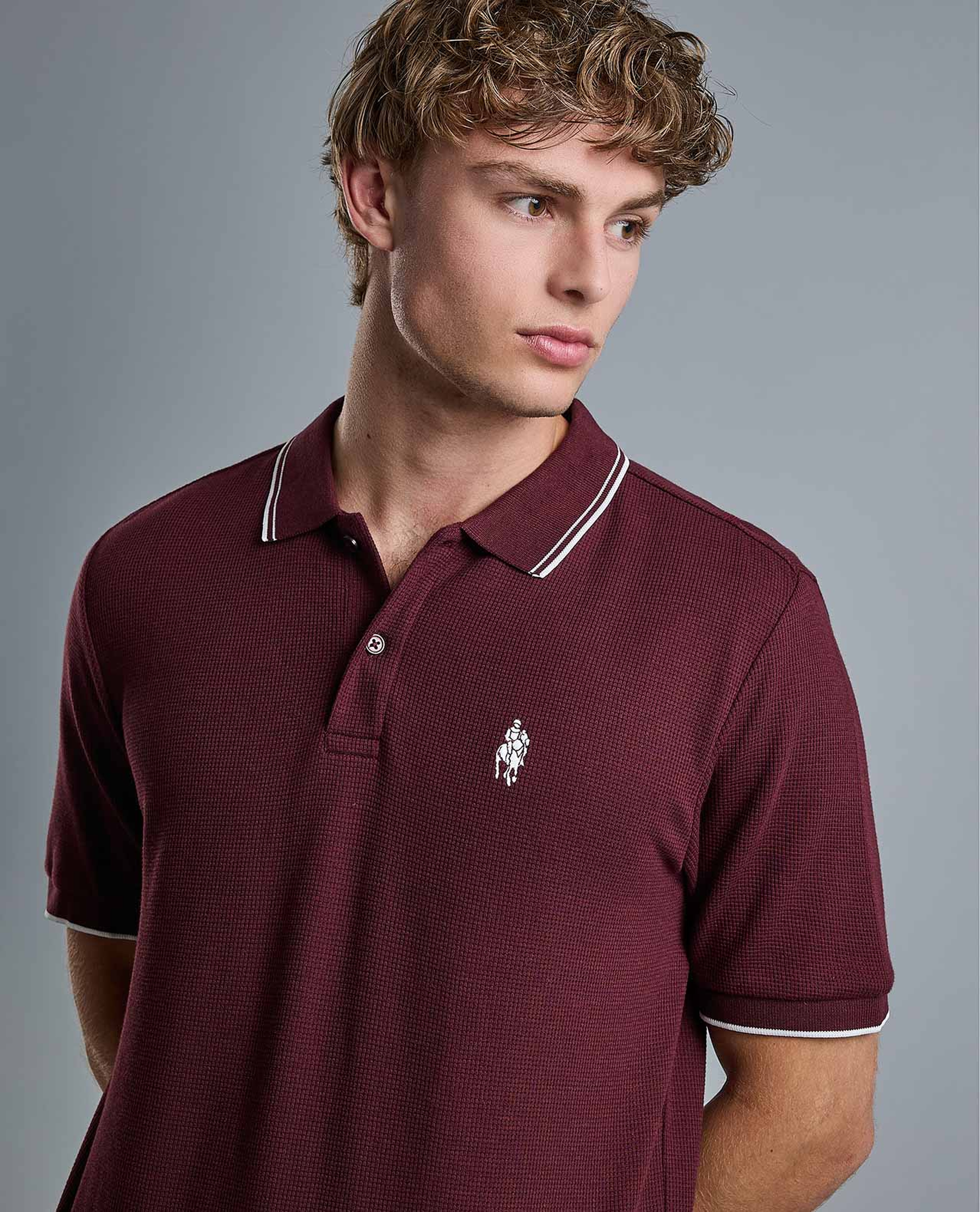 Logo Detail Polo T-Shirt with Short Sleeves
