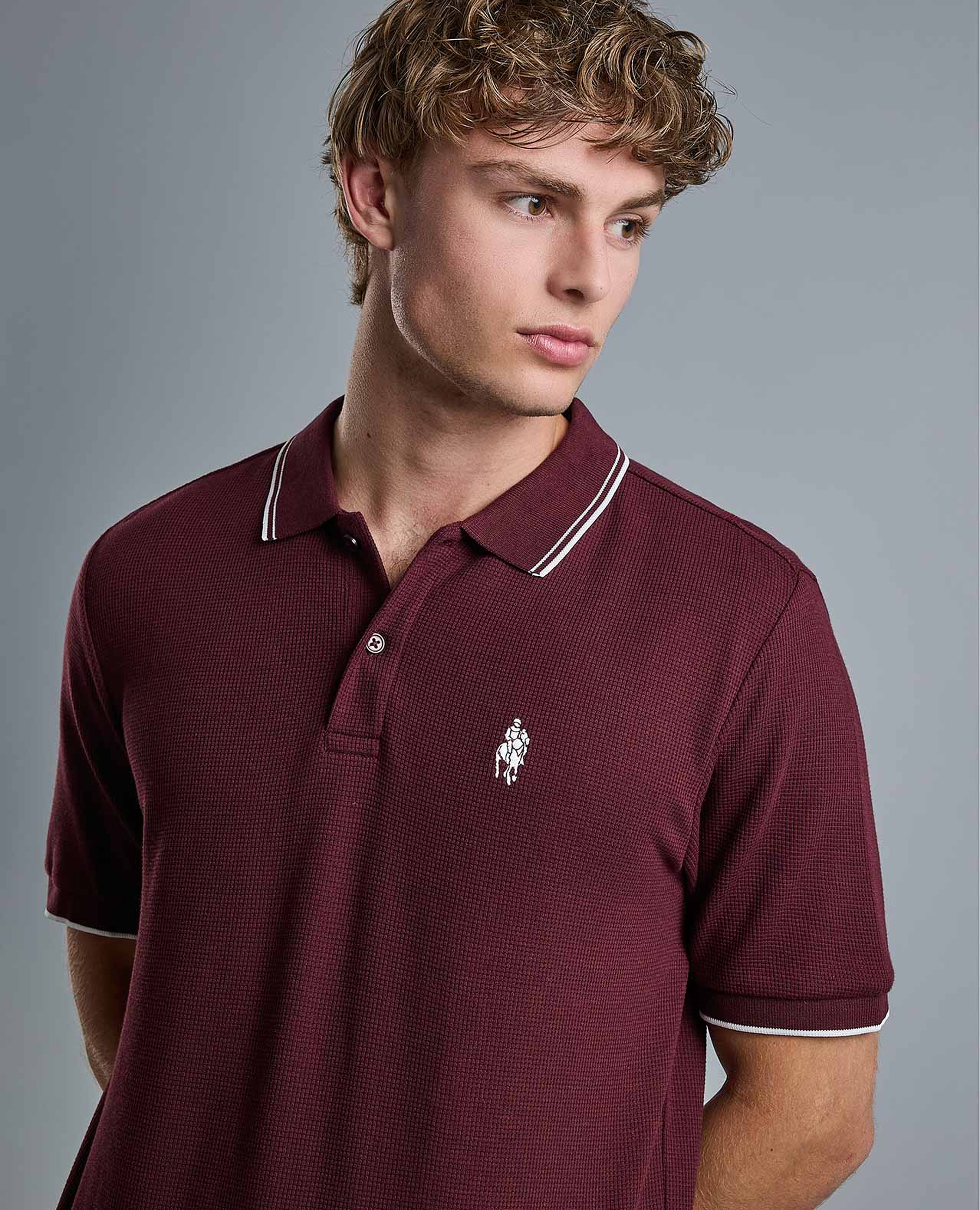 Logo Detail Polo T-Shirt with Short Sleeves