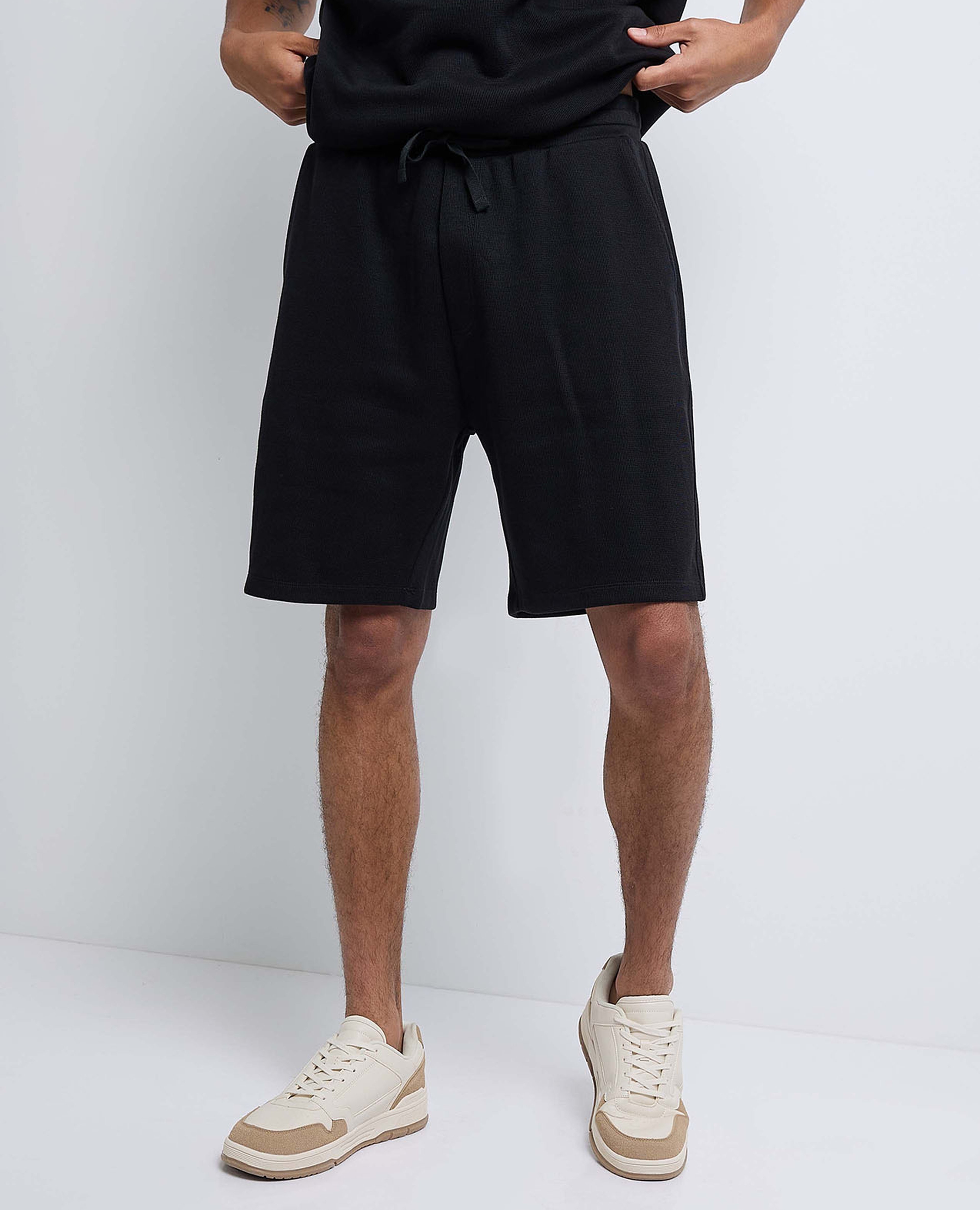 Solid Shorts with Drawstring Waist
