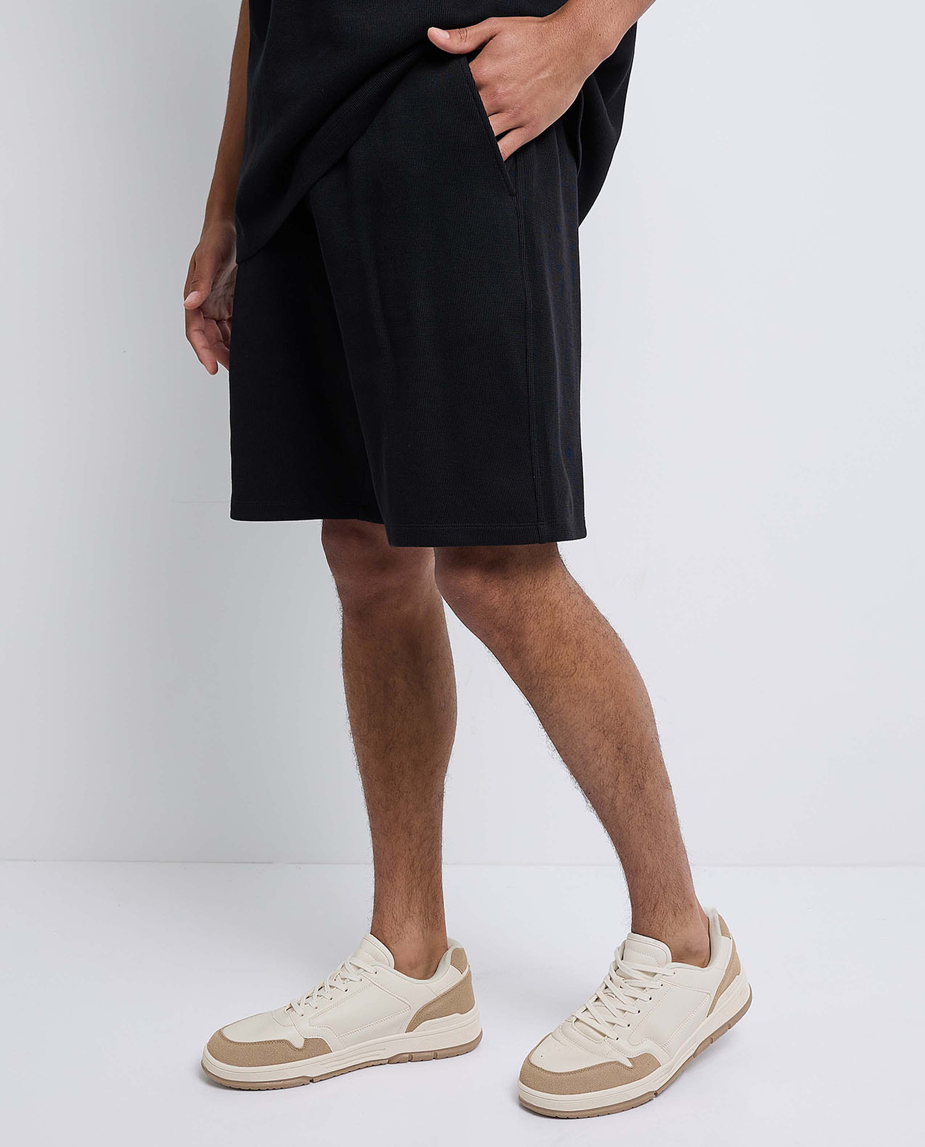 Solid Shorts with Drawstring Waist