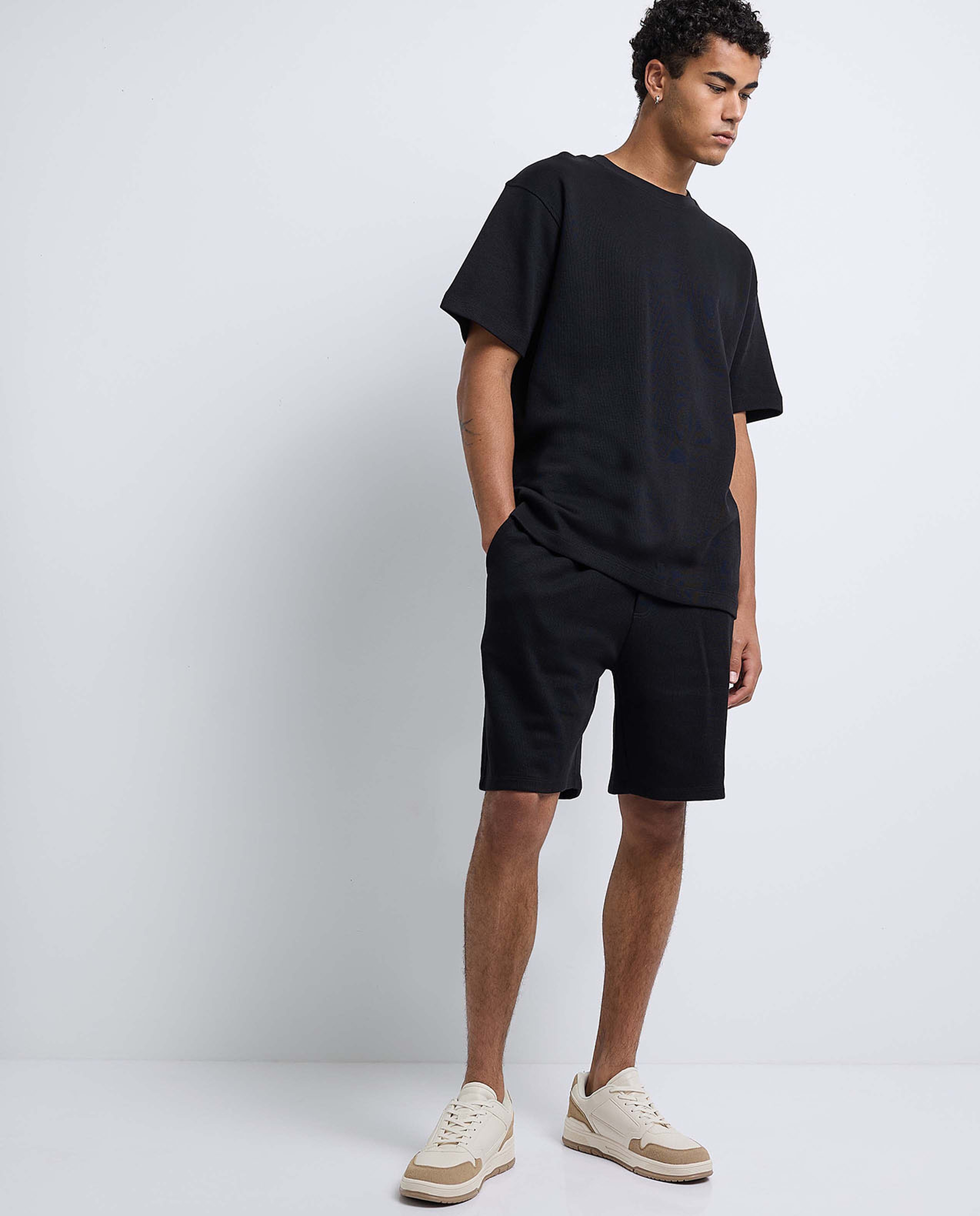 Solid Shorts with Drawstring Waist