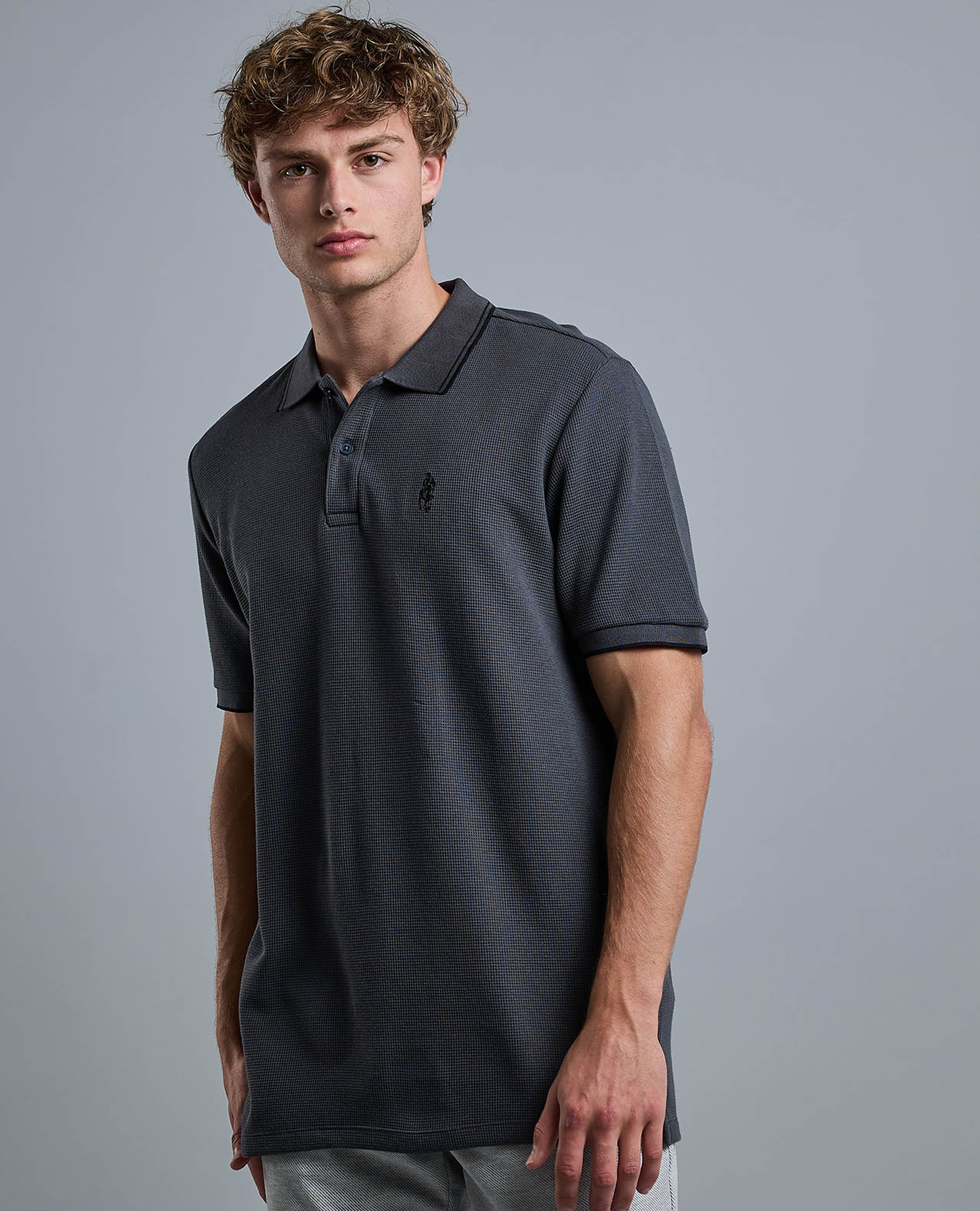 Logo Detail Polo T-Shirt with Short Sleeves