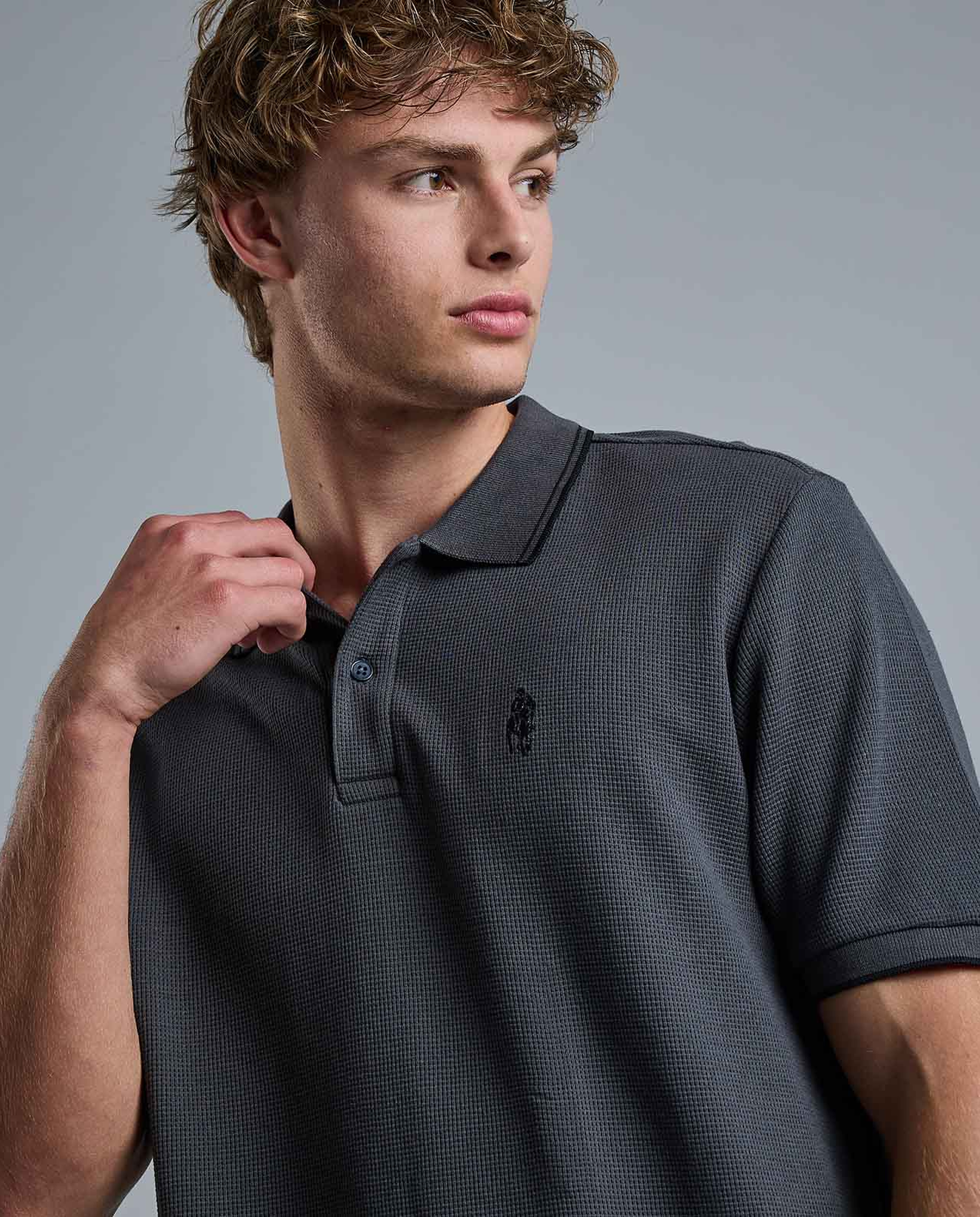 Logo Detail Polo T-Shirt with Short Sleeves