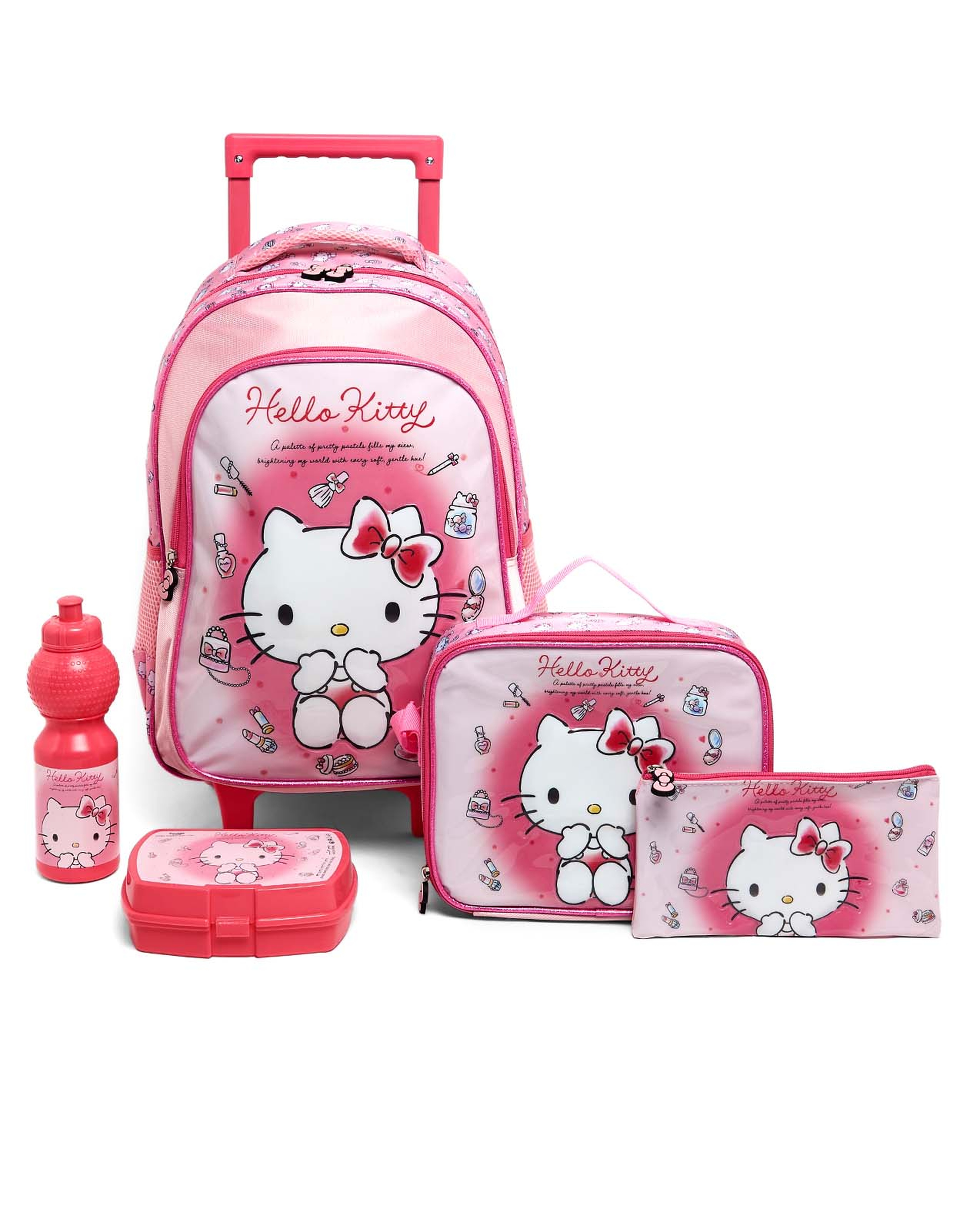 طقم حقيبة مدرسية ترولي هالو كيتي 16 بوصة